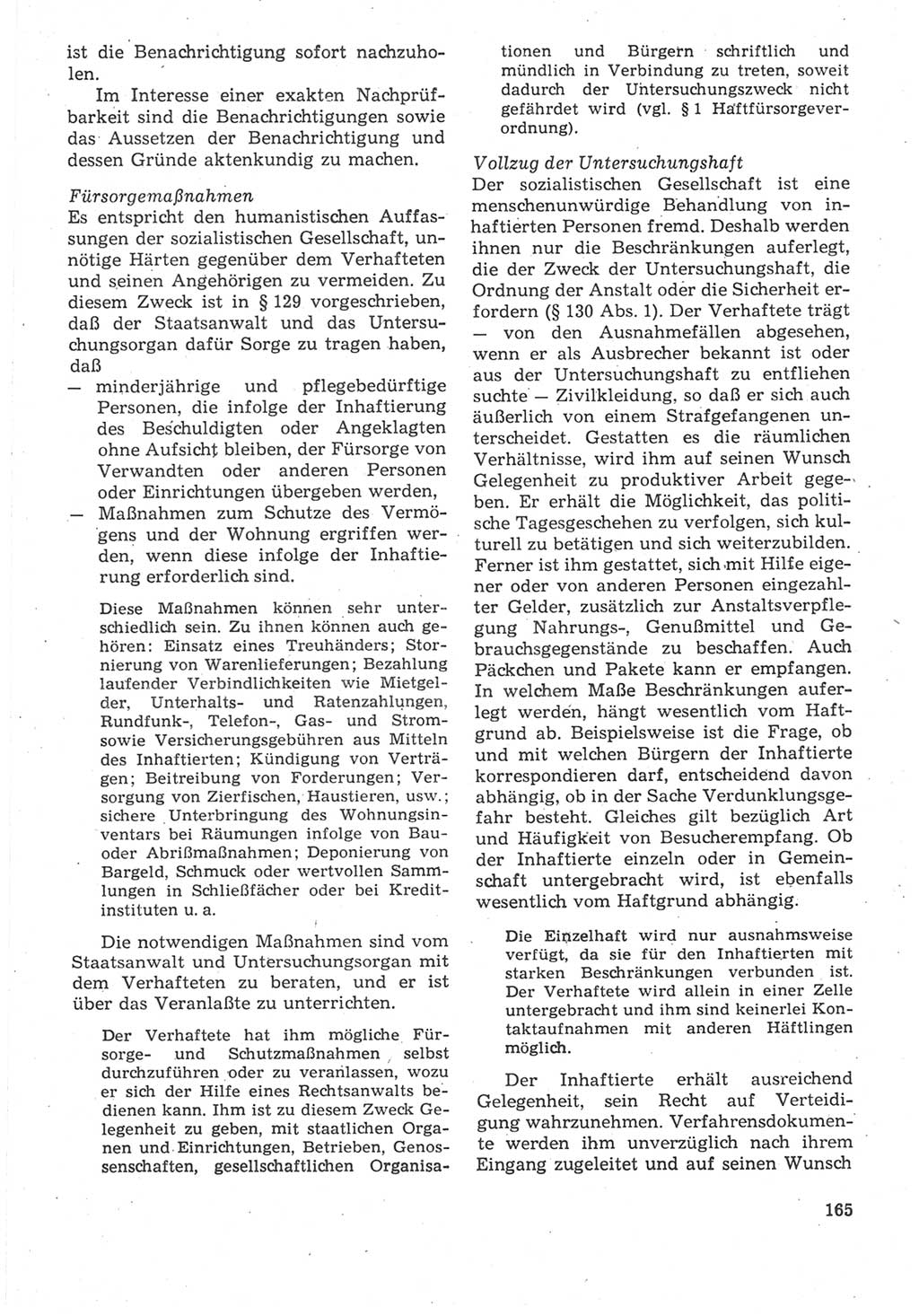 Strafverfahrensrecht [Deutsche Demokratische Republik (DDR)], Lehrbuch 1987, Seite 165 (Strafverf.-R. DDR Lb. 1987, S. 165)