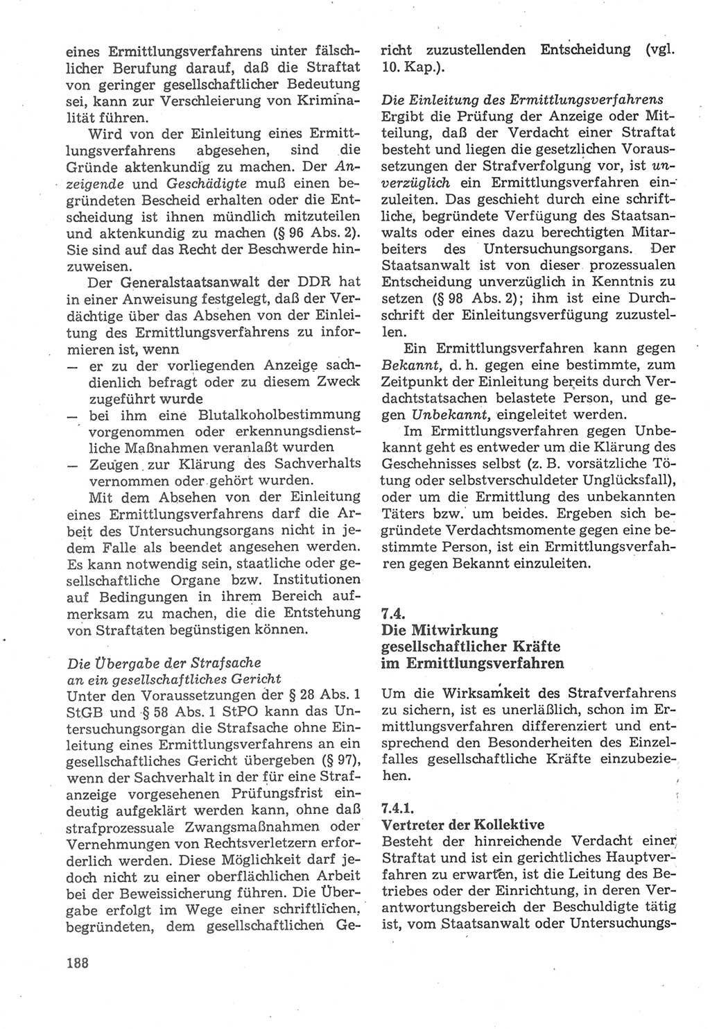 Strafverfahrensrecht [Deutsche Demokratische Republik (DDR)], Lehrbuch 1987, Seite 188 (Strafverf.-R. DDR Lb. 1987, S. 188)