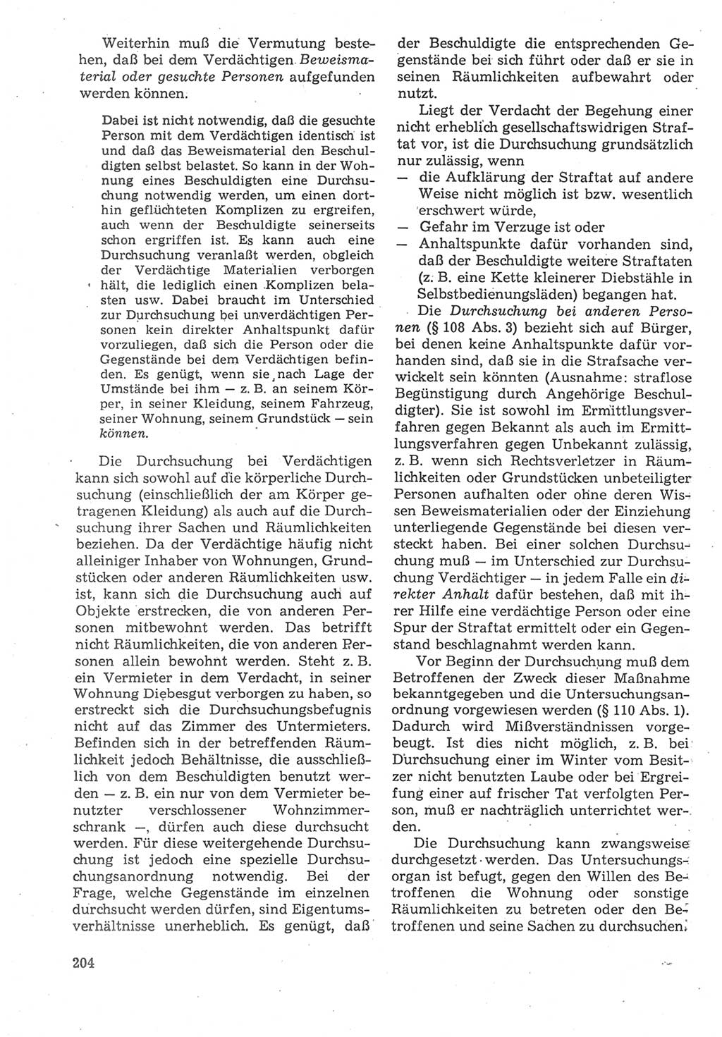 Strafverfahrensrecht [Deutsche Demokratische Republik (DDR)], Lehrbuch 1987, Seite 204 (Strafverf.-R. DDR Lb. 1987, S. 204)