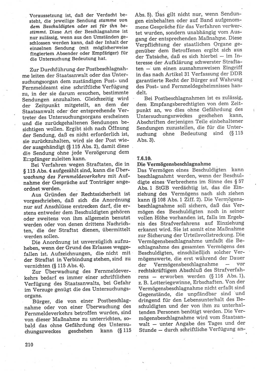 Strafverfahrensrecht [Deutsche Demokratische Republik (DDR)], Lehrbuch 1987, Seite 210 (Strafverf.-R. DDR Lb. 1987, S. 210)