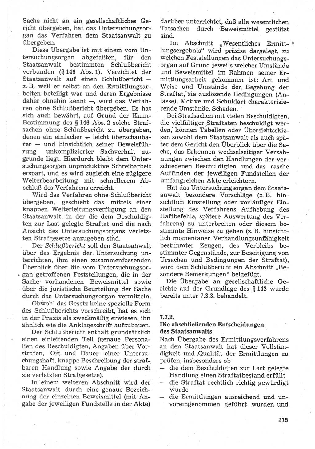 Strafverfahrensrecht [Deutsche Demokratische Republik (DDR)], Lehrbuch 1987, Seite 215 (Strafverf.-R. DDR Lb. 1987, S. 215)