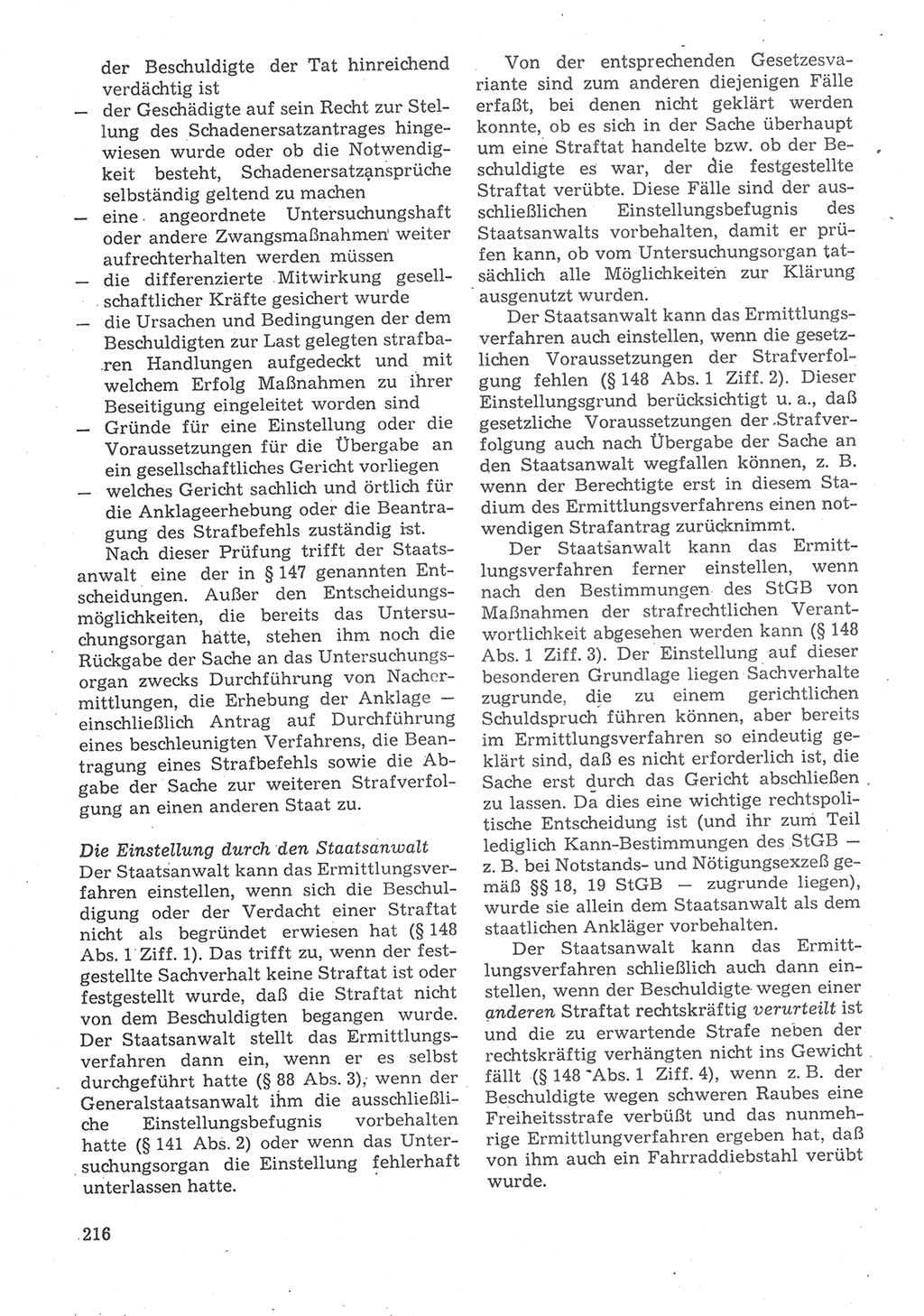 Strafverfahrensrecht [Deutsche Demokratische Republik (DDR)], Lehrbuch 1987, Seite 216 (Strafverf.-R. DDR Lb. 1987, S. 216)