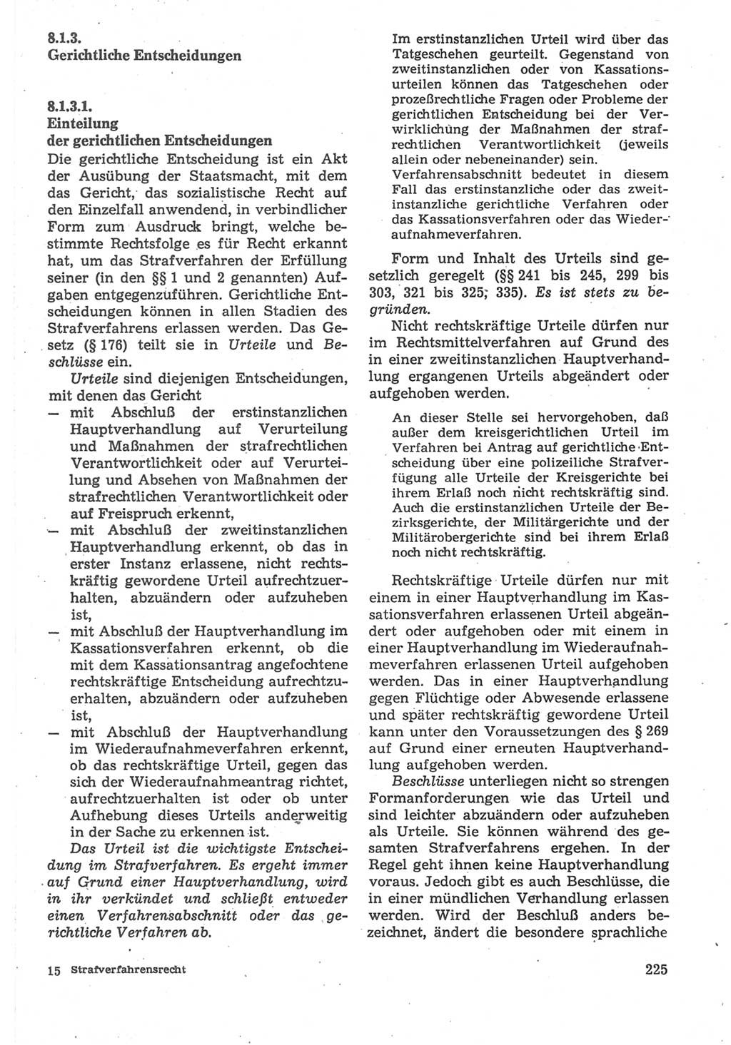 Strafverfahrensrecht [Deutsche Demokratische Republik (DDR)], Lehrbuch 1987, Seite 225 (Strafverf.-R. DDR Lb. 1987, S. 225)