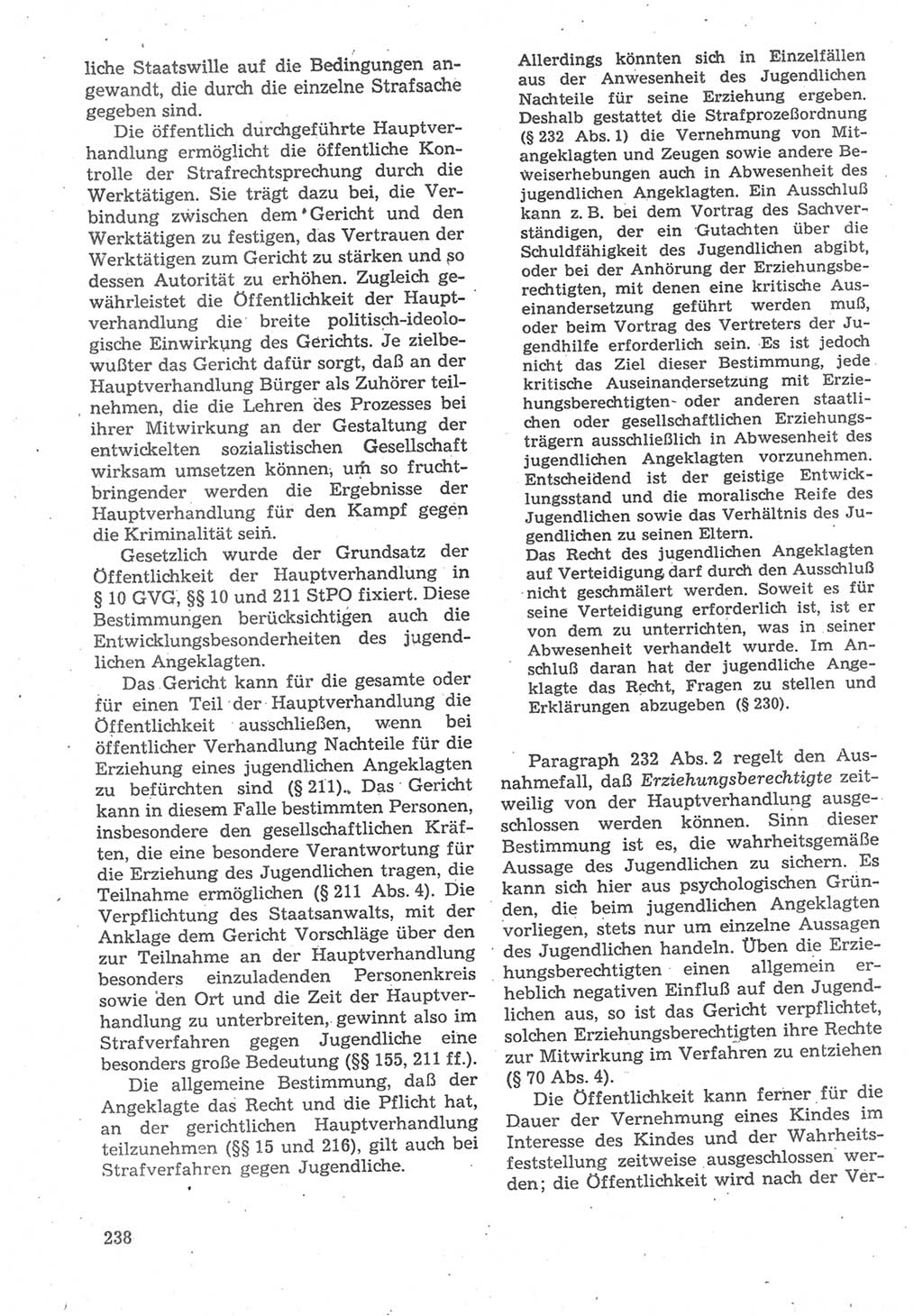 Strafverfahrensrecht [Deutsche Demokratische Republik (DDR)], Lehrbuch 1987, Seite 238 (Strafverf.-R. DDR Lb. 1987, S. 238)