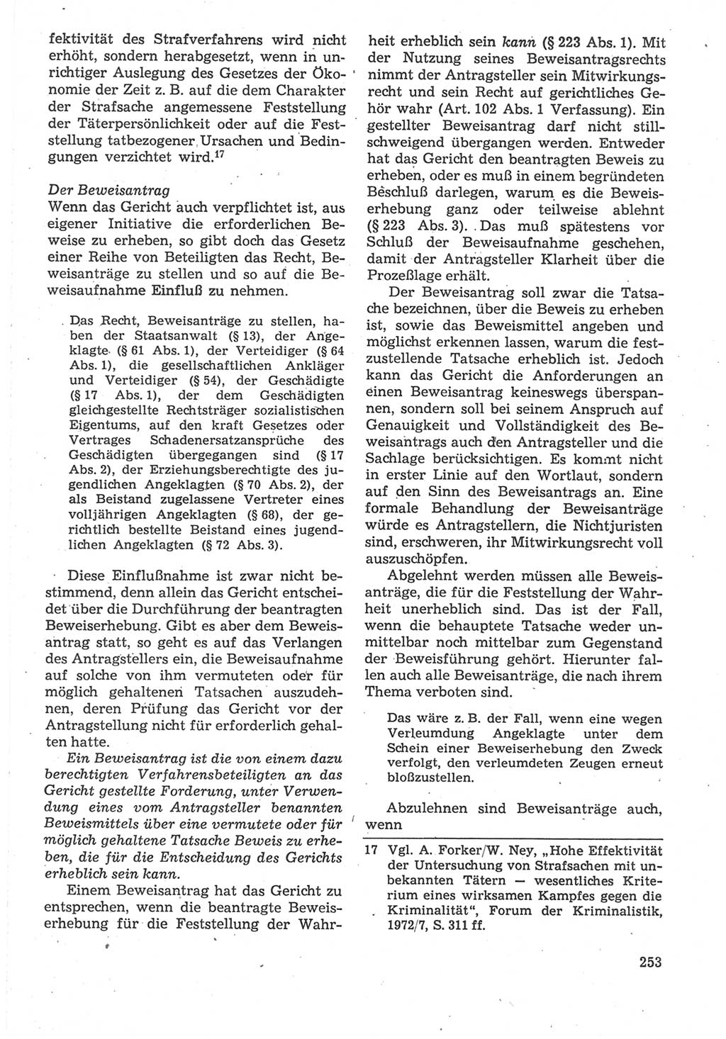 Strafverfahrensrecht [Deutsche Demokratische Republik (DDR)], Lehrbuch 1987, Seite 253 (Strafverf.-R. DDR Lb. 1987, S. 253)