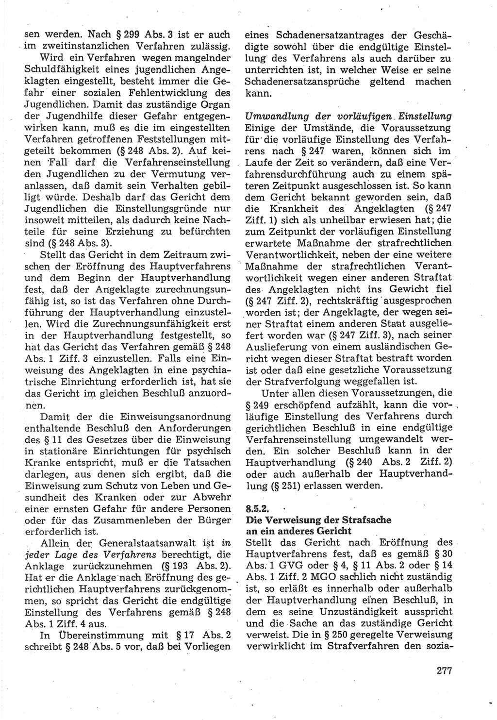 Strafverfahrensrecht [Deutsche Demokratische Republik (DDR)], Lehrbuch 1987, Seite 277 (Strafverf.-R. DDR Lb. 1987, S. 277)