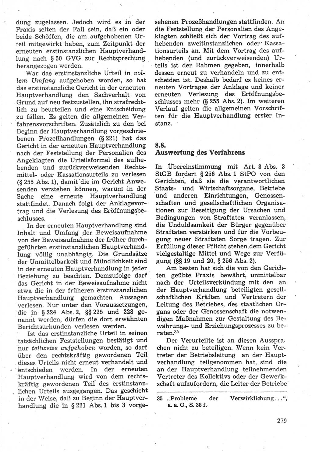 Strafverfahrensrecht [Deutsche Demokratische Republik (DDR)], Lehrbuch 1987, Seite 279 (Strafverf.-R. DDR Lb. 1987, S. 279)