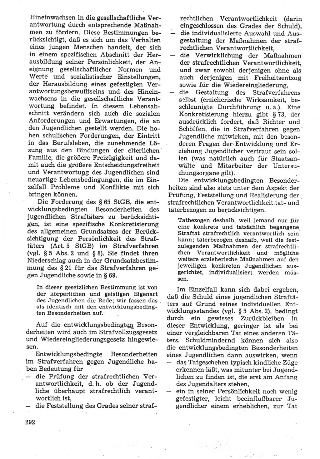 Strafverfahrensrecht [Deutsche Demokratische Republik (DDR)], Lehrbuch 1987, Seite 292 (Strafverf.-R. DDR Lb. 1987, S. 292)