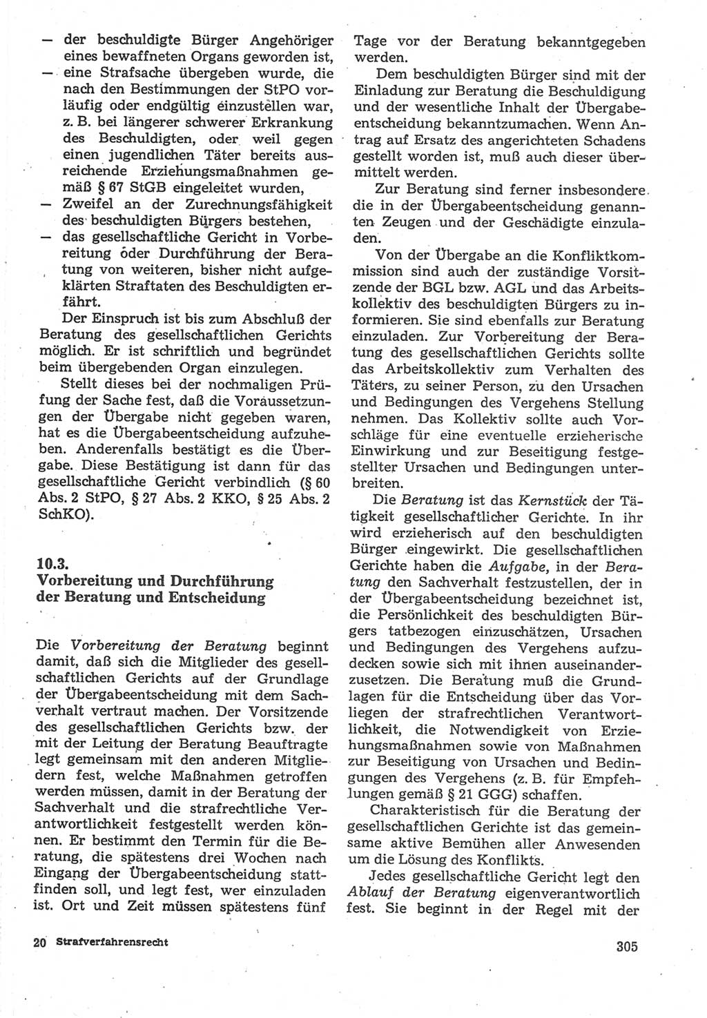 Strafverfahrensrecht [Deutsche Demokratische Republik (DDR)], Lehrbuch 1987, Seite 305 (Strafverf.-R. DDR Lb. 1987, S. 305)