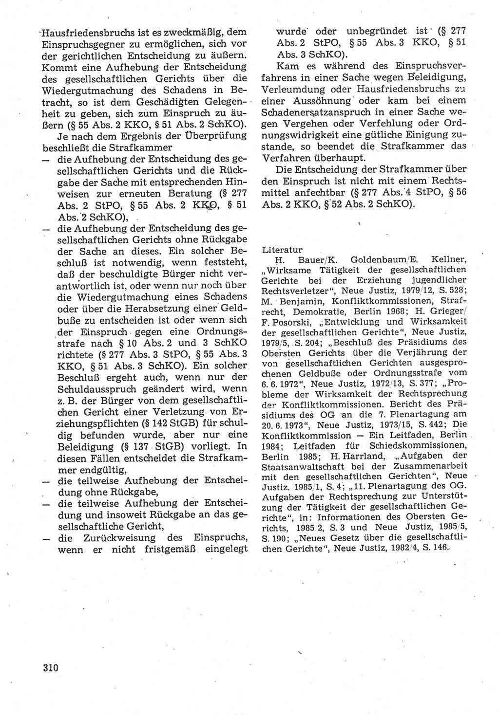 Strafverfahrensrecht [Deutsche Demokratische Republik (DDR)], Lehrbuch 1987, Seite 310 (Strafverf.-R. DDR Lb. 1987, S. 310)