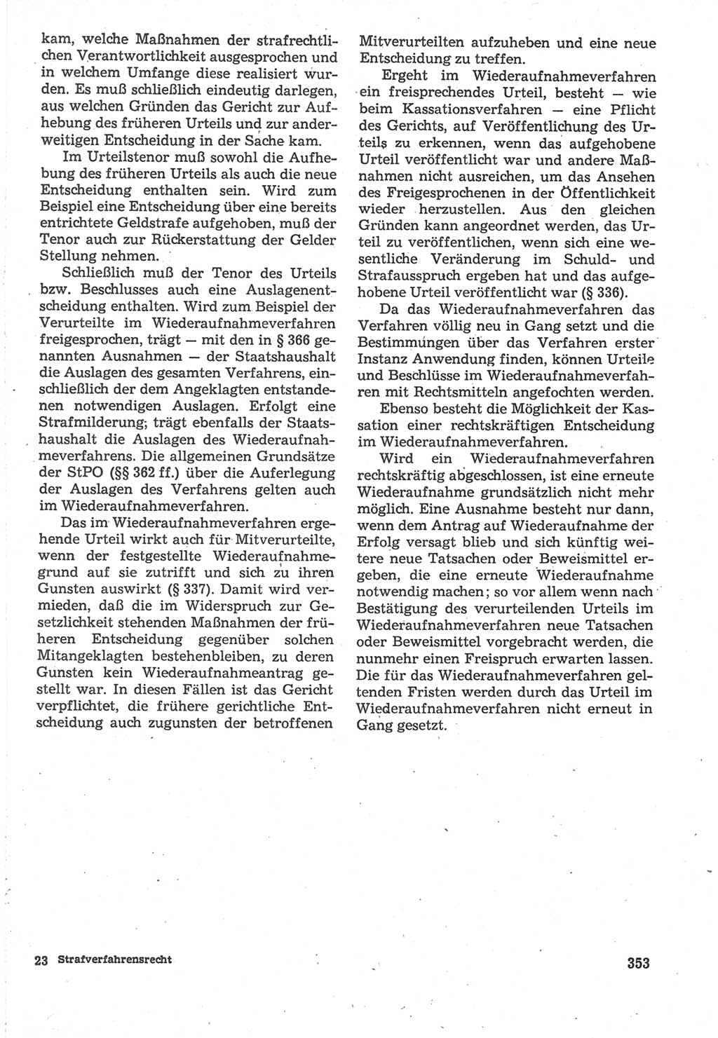 Strafverfahrensrecht [Deutsche Demokratische Republik (DDR)], Lehrbuch 1987, Seite 353 (Strafverf.-R. DDR Lb. 1987, S. 353)