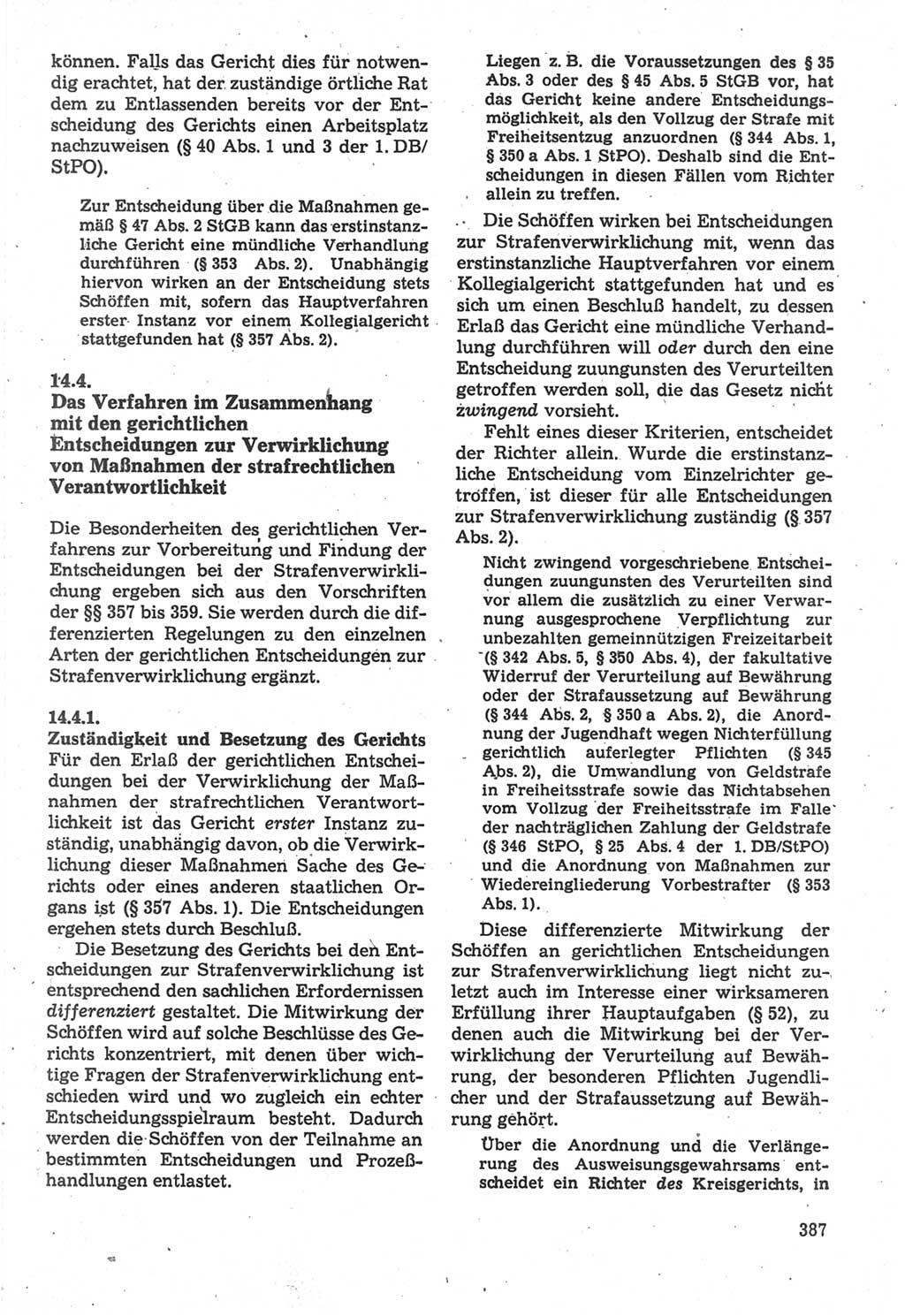 Strafverfahrensrecht [Deutsche Demokratische Republik (DDR)], Lehrbuch 1987, Seite 387 (Strafverf.-R. DDR Lb. 1987, S. 387)