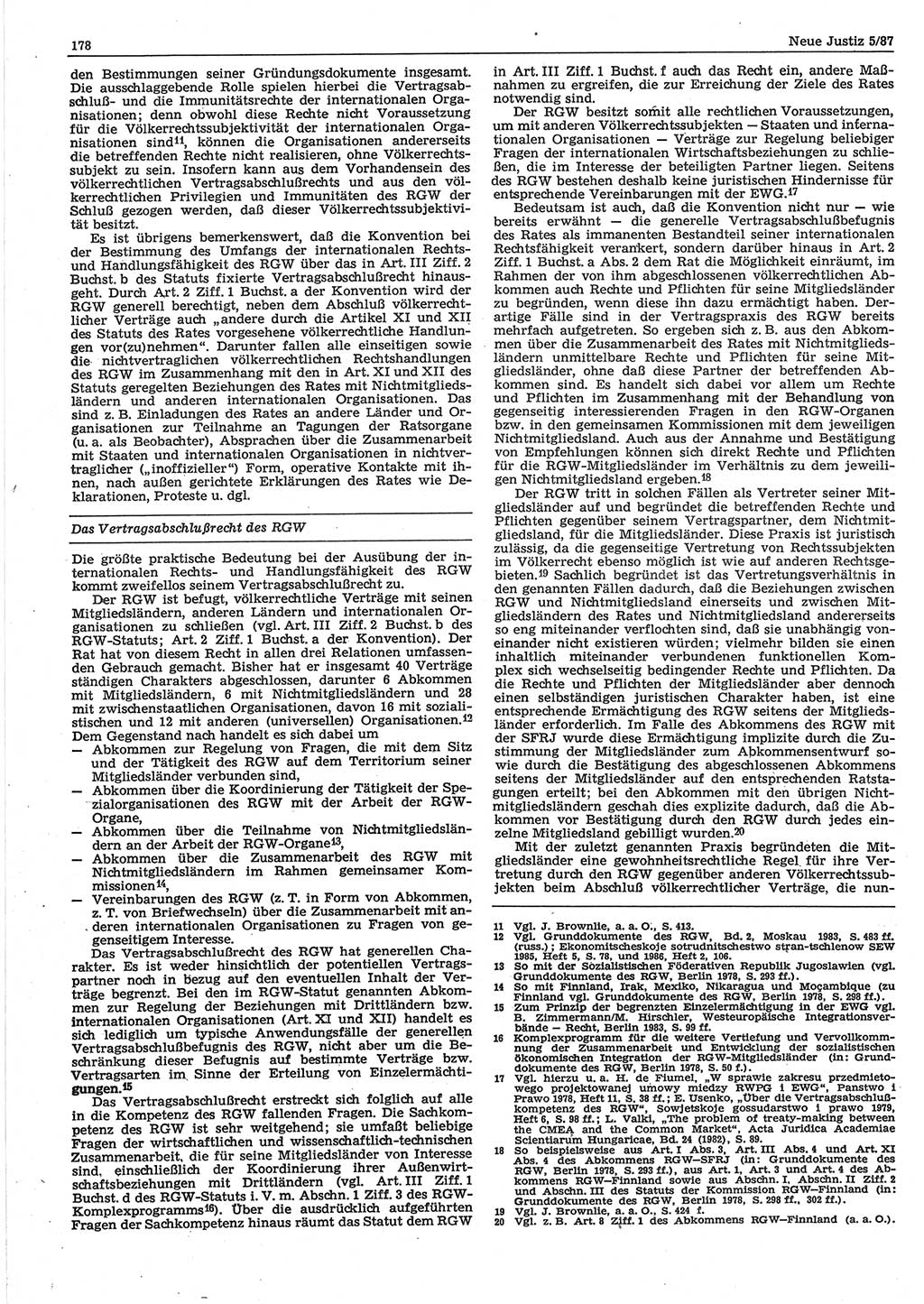 Neue Justiz (NJ), Zeitschrift für sozialistisches Recht und Gesetzlichkeit [Deutsche Demokratische Republik (DDR)], 41. Jahrgang 1987, Seite 178 (NJ DDR 1987, S. 178)
