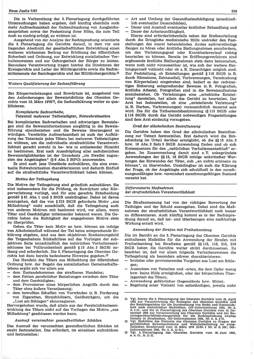 Neue Justiz (NJ), Zeitschrift für sozialistisches Recht und Gesetzlichkeit [Deutsche Demokratische Republik (DDR)], 41. Jahrgang 1987, Seite 259 (NJ DDR 1987, S. 259)