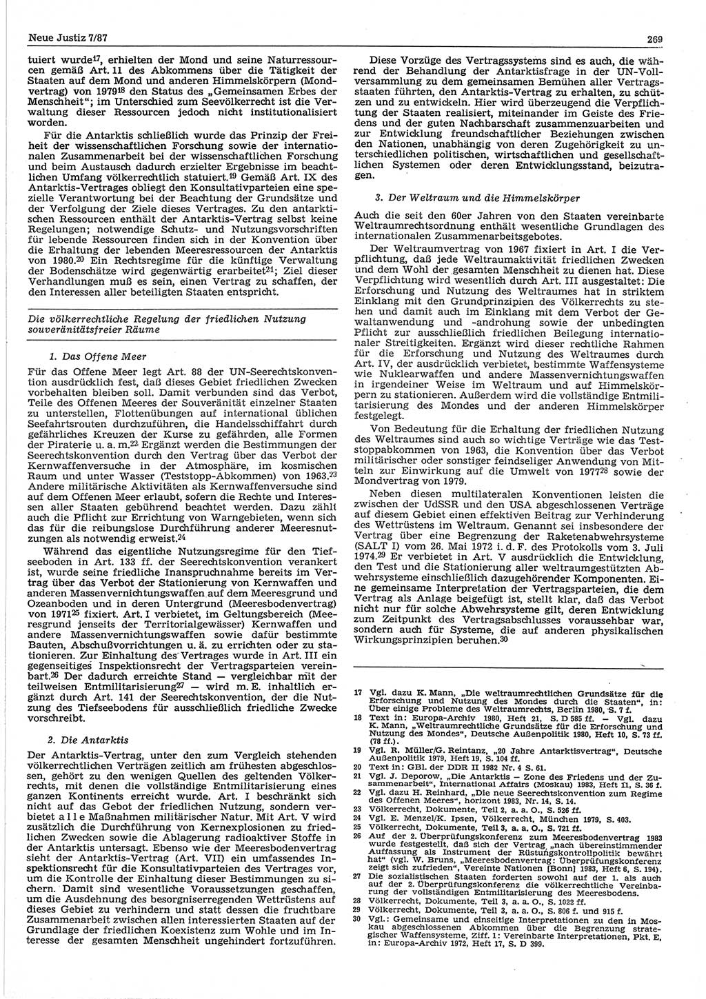 Neue Justiz (NJ), Zeitschrift für sozialistisches Recht und Gesetzlichkeit [Deutsche Demokratische Republik (DDR)], 41. Jahrgang 1987, Seite 269 (NJ DDR 1987, S. 269)