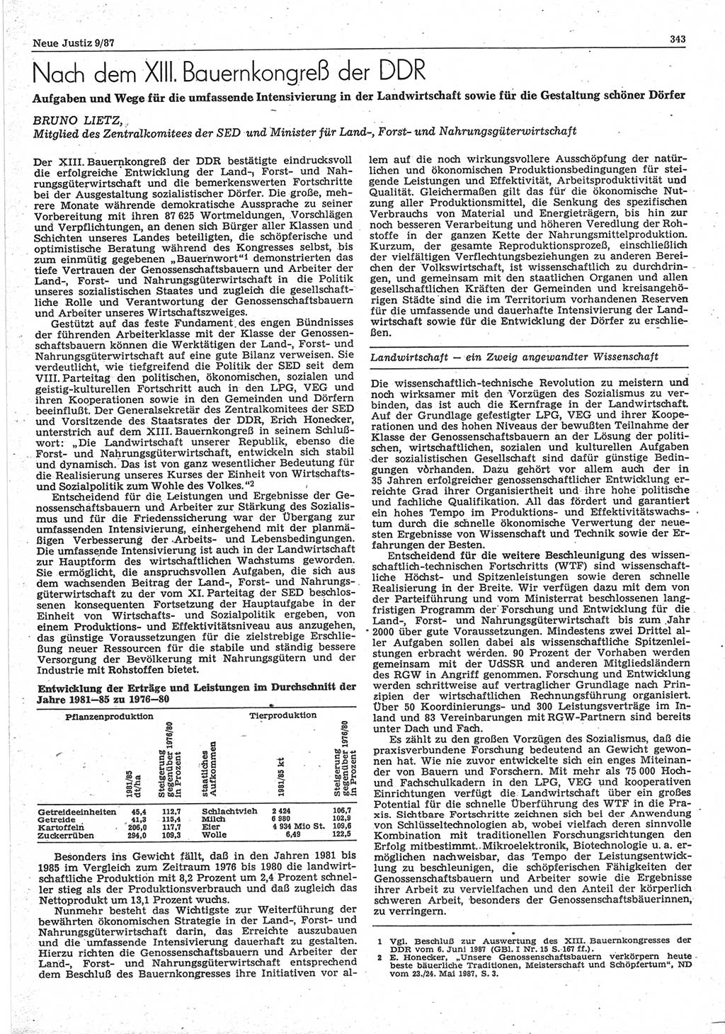 Neue Justiz (NJ), Zeitschrift für sozialistisches Recht und Gesetzlichkeit [Deutsche Demokratische Republik (DDR)], 41. Jahrgang 1987, Seite 343 (NJ DDR 1987, S. 343)