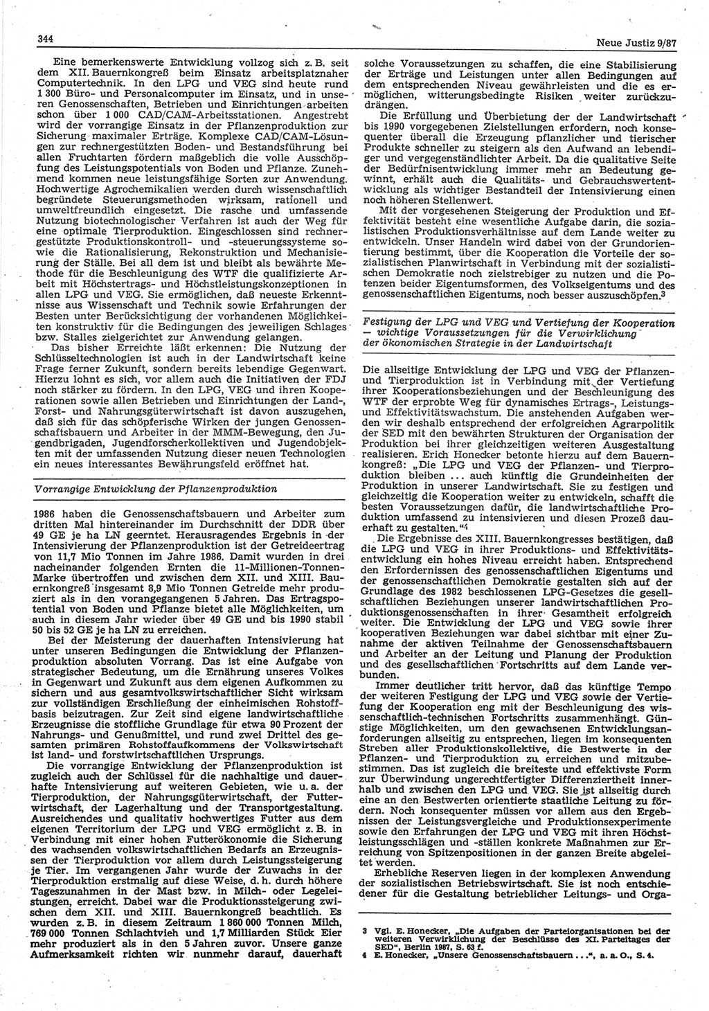 Neue Justiz (NJ), Zeitschrift für sozialistisches Recht und Gesetzlichkeit [Deutsche Demokratische Republik (DDR)], 41. Jahrgang 1987, Seite 344 (NJ DDR 1987, S. 344)