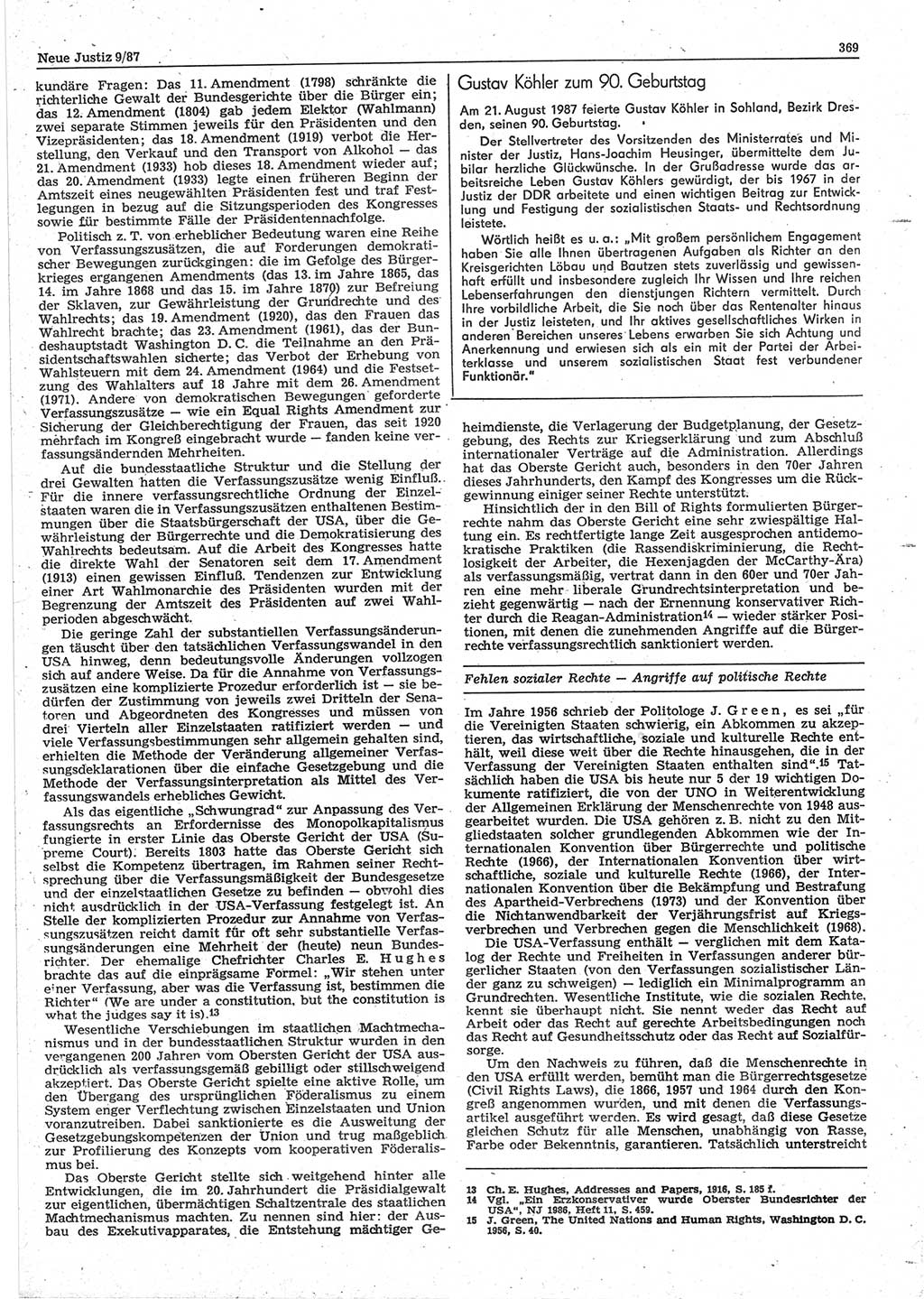 Neue Justiz (NJ), Zeitschrift für sozialistisches Recht und Gesetzlichkeit [Deutsche Demokratische Republik (DDR)], 41. Jahrgang 1987, Seite 369 (NJ DDR 1987, S. 369)