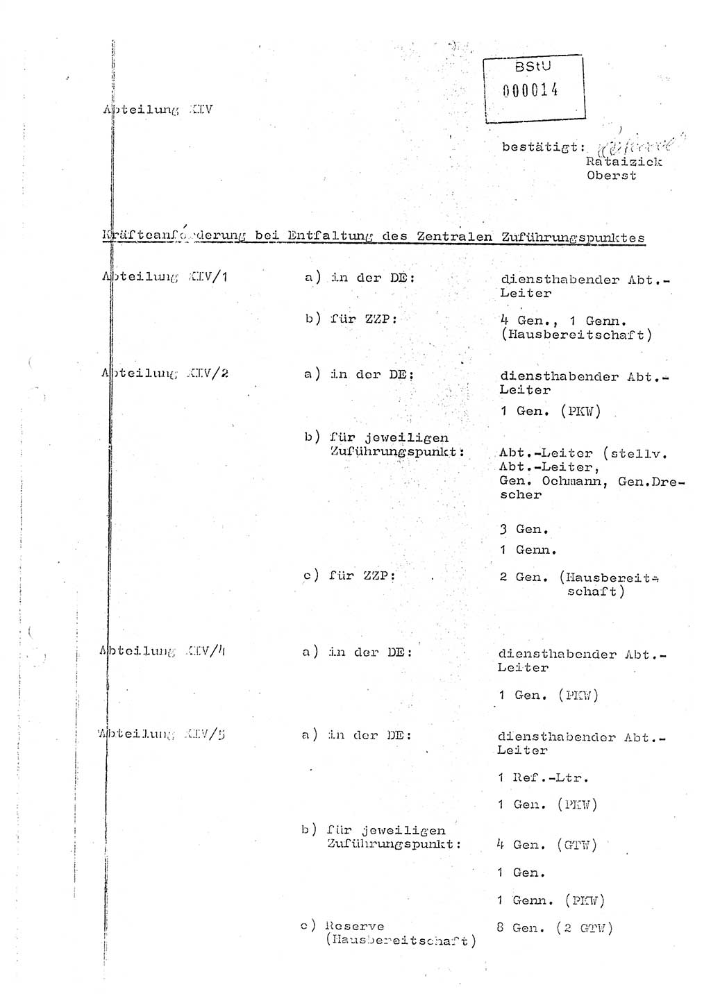 Anweisung Nr. 1/88 zur Verantwortung und Aufgabenstellung der im zentralen Zuführungspunkt des MfS eingesetzten Angehörigen der Abteilung ⅩⅣ, [Deutsche Demokratische Republik (DDR), Ministerium für Staatssicherheit (MfS)] Abteilung (Abt.) ⅩⅣ, Berlin 1988, Seite 8 (Anw. 1/88 MfS DDR Abt. ⅩⅣ 1/88 1988, S. 8)