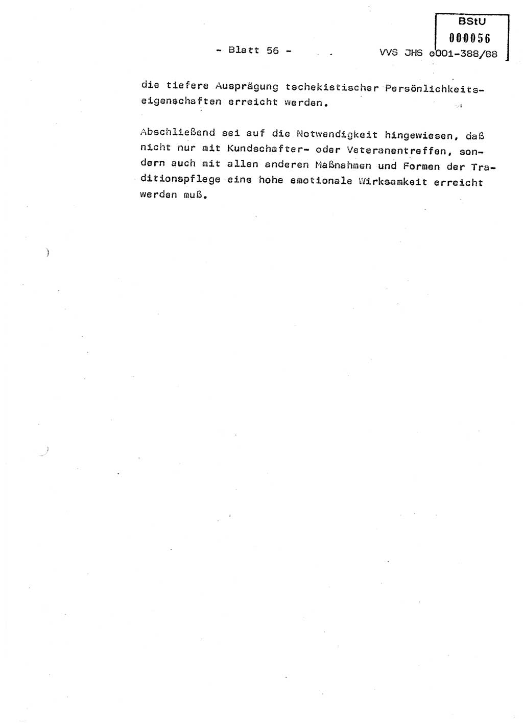 Diplomarbeit Hauptmann Heinz Brixel (Abt. ⅩⅣ), Ministerium für Staatssicherheit (MfS) [Deutsche Demokratische Republik (DDR)], Juristische Hochschule (JHS), Vertrauliche Verschlußsache (VVS) o001-388/88, Potsdam 1988, Blatt 56 (Dipl.-Arb. MfS DDR JHS VVS o001-388/88 1988, Bl. 56)