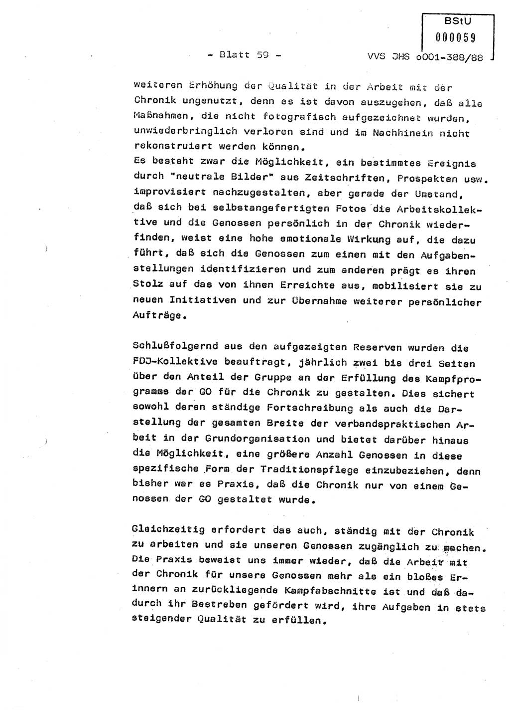 Diplomarbeit Hauptmann Heinz Brixel (Abt. ⅩⅣ), Ministerium für Staatssicherheit (MfS) [Deutsche Demokratische Republik (DDR)], Juristische Hochschule (JHS), Vertrauliche Verschlußsache (VVS) o001-388/88, Potsdam 1988, Blatt 59 (Dipl.-Arb. MfS DDR JHS VVS o001-388/88 1988, Bl. 59)