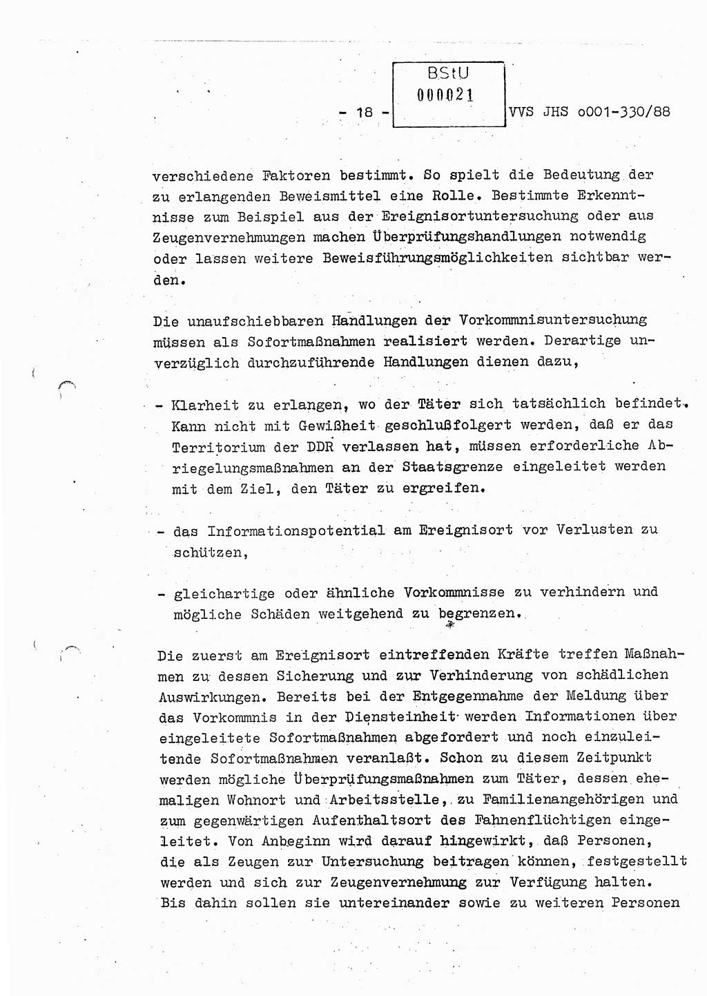 Diplomarbeit Offiziersschüler Thomas Mühle (HA Ⅸ/6), Ministerium für Staatssicherheit (MfS) [Deutsche Demokratische Republik (DDR)], Juristische Hochschule (JHS), Vertrauliche Verschlußsache (VVS) o001-330/88, Potsdam 1988, Seite 18 (Dipl.-Arb. MfS DDR JHS VVS o001-330/88 1988, S. 18)