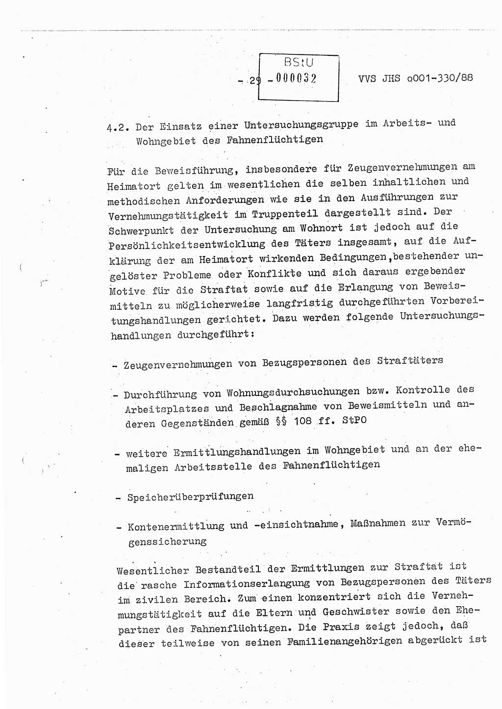 Diplomarbeit Offiziersschüler Thomas Mühle (HA Ⅸ/6), Ministerium für Staatssicherheit (MfS) [Deutsche Demokratische Republik (DDR)], Juristische Hochschule (JHS), Vertrauliche Verschlußsache (VVS) o001-330/88, Potsdam 1988, Seite 29 (Dipl.-Arb. MfS DDR JHS VVS o001-330/88 1988, S. 29)