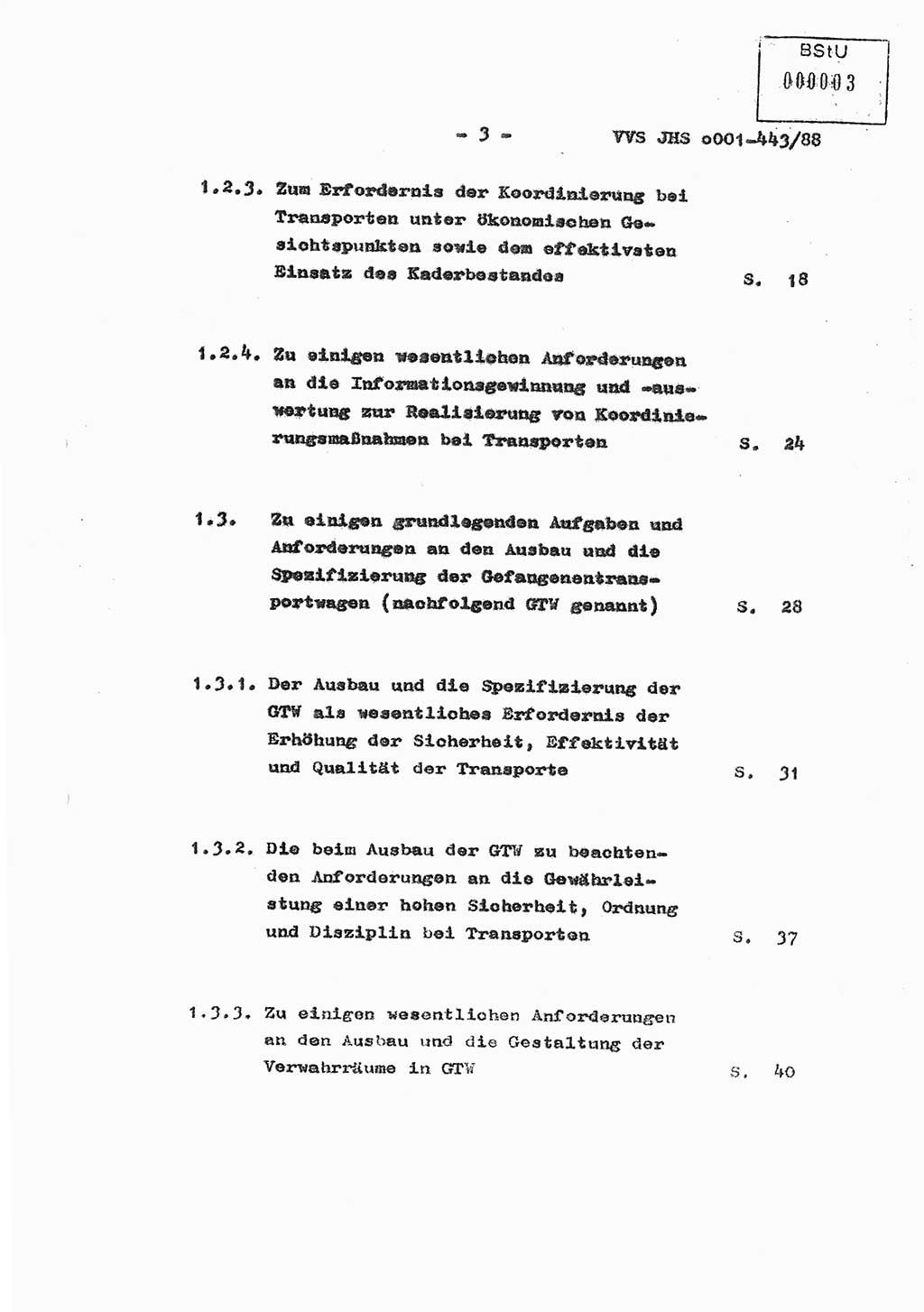 Diplomarbeit Hauptmann Michael Rast (Abt. ⅩⅣ), Major Bernd Rahaus (Abt. ⅩⅣ), Ministerium für Staatssicherheit (MfS) [Deutsche Demokratische Republik (DDR)], Juristische Hochschule (JHS), Vertrauliche Verschlußsache (VVS) o001-443/88, Potsdam 1988, Seite 3 (Dipl.-Arb. MfS DDR JHS VVS o001-443/88 1988, S. 3)