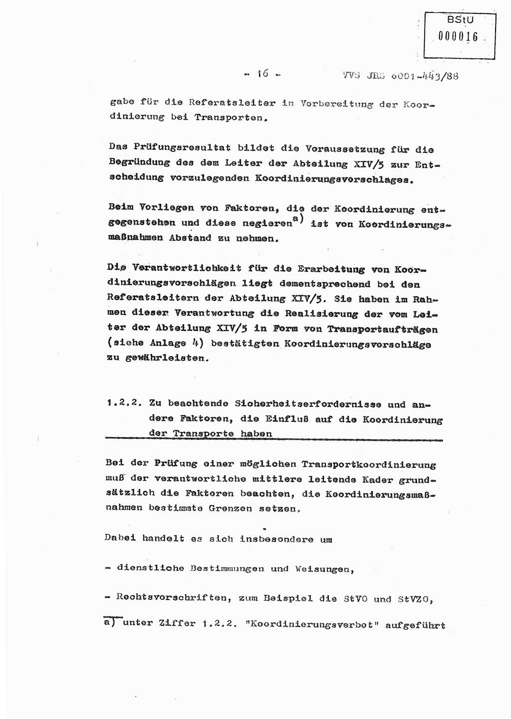 Diplomarbeit Hauptmann Michael Rast (Abt. ⅩⅣ), Major Bernd Rahaus (Abt. ⅩⅣ), Ministerium für Staatssicherheit (MfS) [Deutsche Demokratische Republik (DDR)], Juristische Hochschule (JHS), Vertrauliche Verschlußsache (VVS) o001-443/88, Potsdam 1988, Seite 16 (Dipl.-Arb. MfS DDR JHS VVS o001-443/88 1988, S. 16)
