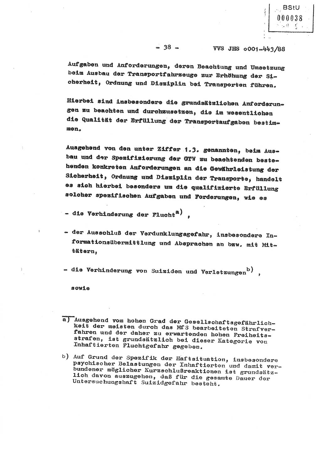 Diplomarbeit Hauptmann Michael Rast (Abt. ⅩⅣ), Major Bernd Rahaus (Abt. ⅩⅣ), Ministerium für Staatssicherheit (MfS) [Deutsche Demokratische Republik (DDR)], Juristische Hochschule (JHS), Vertrauliche Verschlußsache (VVS) o001-443/88, Potsdam 1988, Seite 38 (Dipl.-Arb. MfS DDR JHS VVS o001-443/88 1988, S. 38)