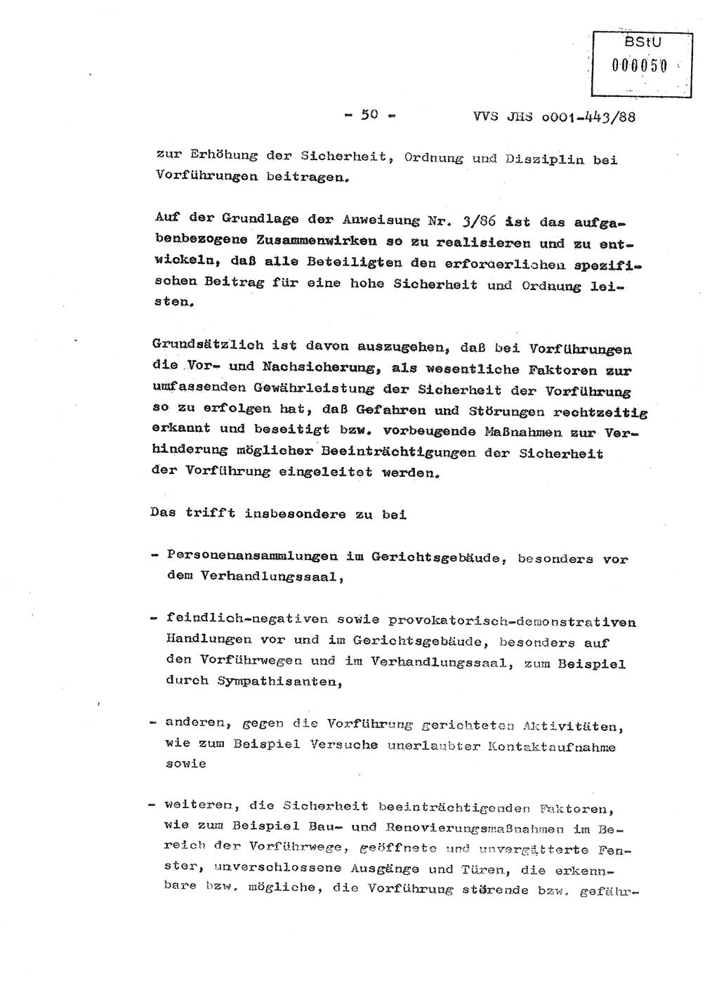 Diplomarbeit Hauptmann Michael Rast (Abt. ⅩⅣ), Major Bernd Rahaus (Abt. ⅩⅣ), Ministerium für Staatssicherheit (MfS) [Deutsche Demokratische Republik (DDR)], Juristische Hochschule (JHS), Vertrauliche Verschlußsache (VVS) o001-443/88, Potsdam 1988, Seite 50 (Dipl.-Arb. MfS DDR JHS VVS o001-443/88 1988, S. 50)