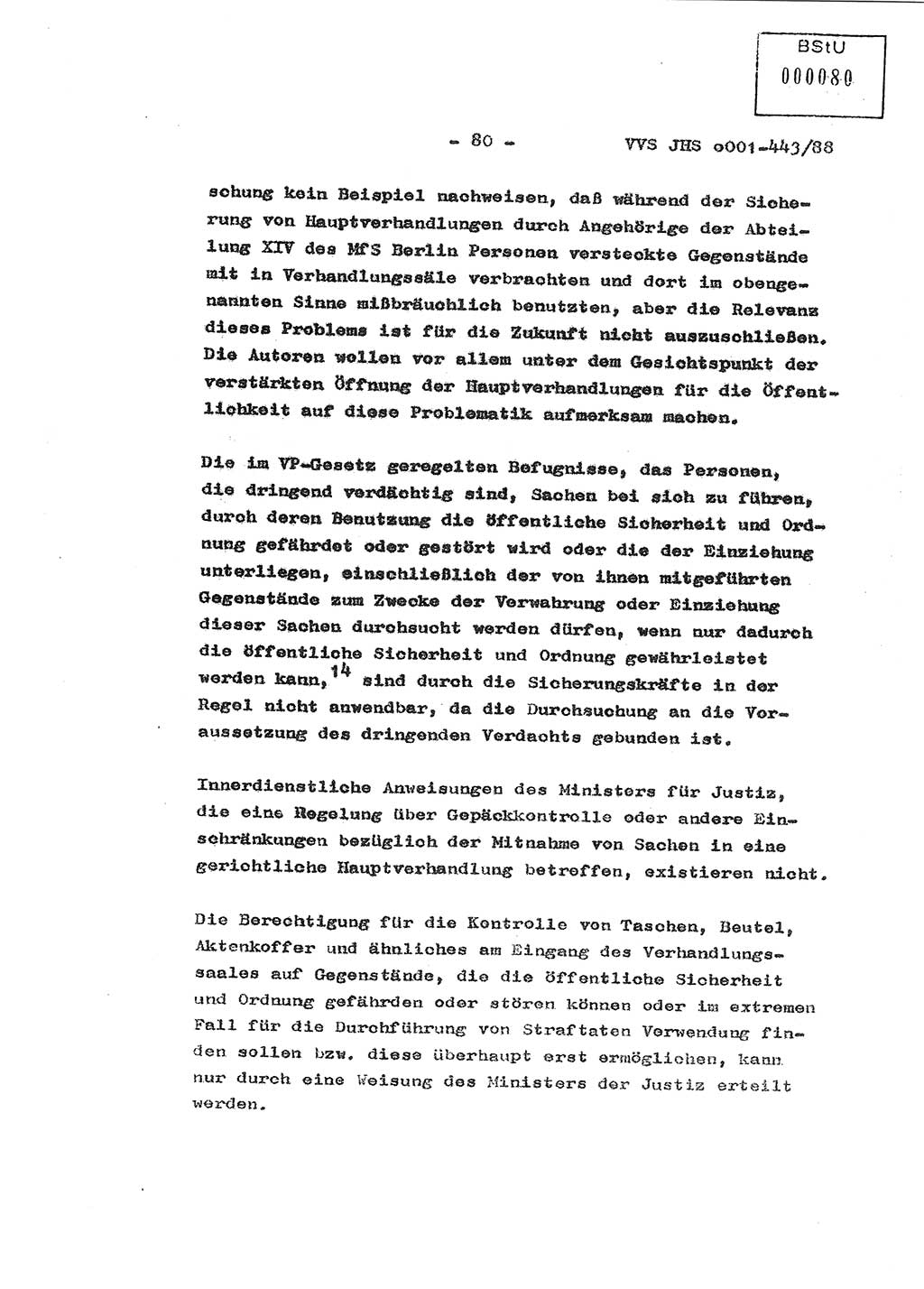 Diplomarbeit Hauptmann Michael Rast (Abt. ⅩⅣ), Major Bernd Rahaus (Abt. ⅩⅣ), Ministerium für Staatssicherheit (MfS) [Deutsche Demokratische Republik (DDR)], Juristische Hochschule (JHS), Vertrauliche Verschlußsache (VVS) o001-443/88, Potsdam 1988, Seite 81 (Dipl.-Arb. MfS DDR JHS VVS o001-443/88 1988, S. 81)