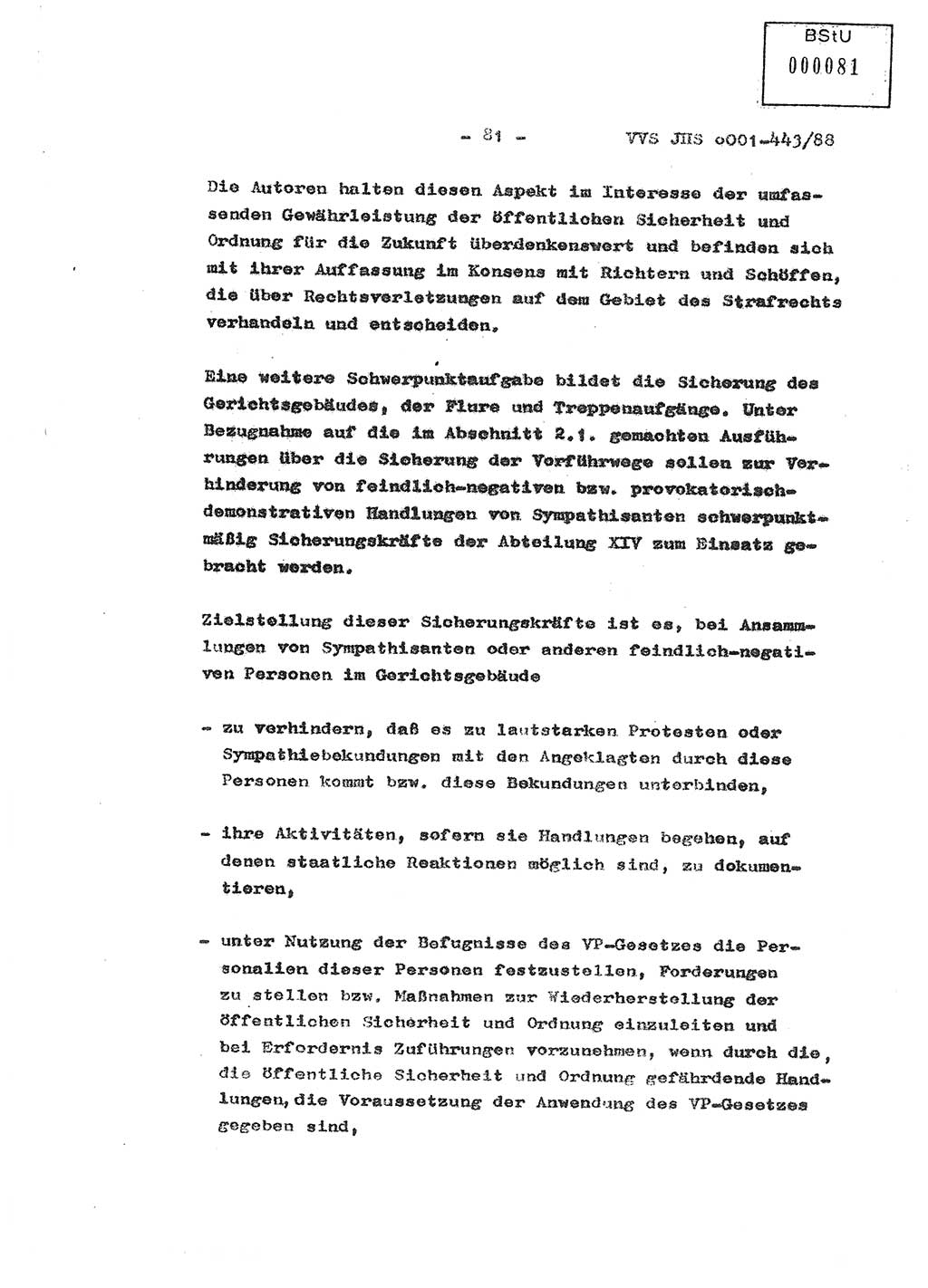 Diplomarbeit Hauptmann Michael Rast (Abt. ⅩⅣ), Major Bernd Rahaus (Abt. ⅩⅣ), Ministerium für Staatssicherheit (MfS) [Deutsche Demokratische Republik (DDR)], Juristische Hochschule (JHS), Vertrauliche Verschlußsache (VVS) o001-443/88, Potsdam 1988, Seite 82 (Dipl.-Arb. MfS DDR JHS VVS o001-443/88 1988, S. 82)