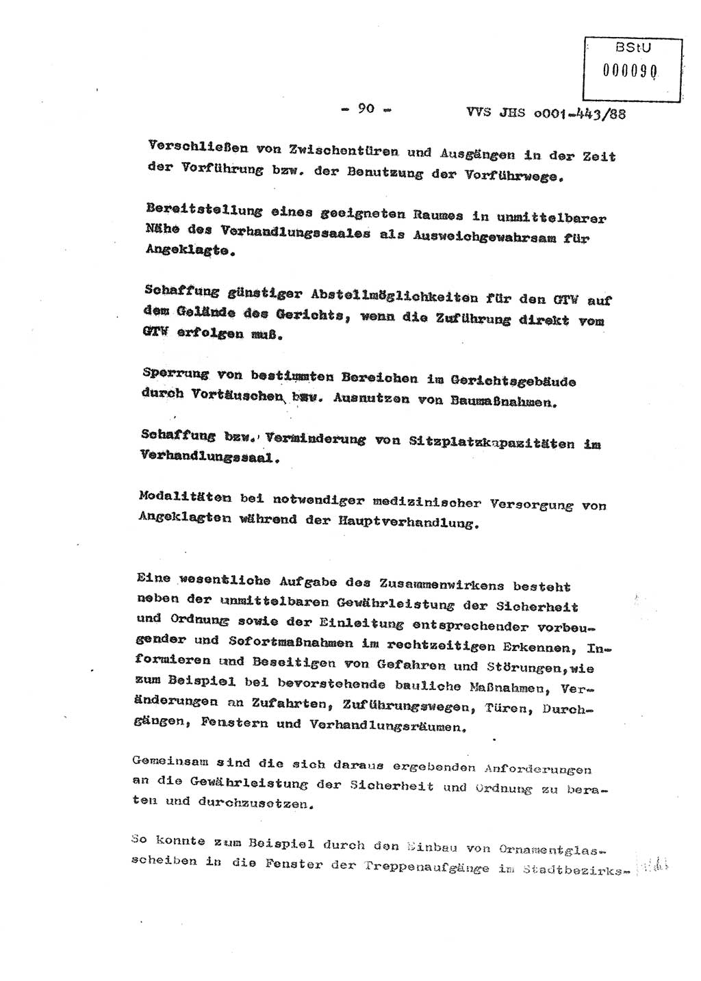 Diplomarbeit Hauptmann Michael Rast (Abt. ⅩⅣ), Major Bernd Rahaus (Abt. ⅩⅣ), Ministerium für Staatssicherheit (MfS) [Deutsche Demokratische Republik (DDR)], Juristische Hochschule (JHS), Vertrauliche Verschlußsache (VVS) o001-443/88, Potsdam 1988, Seite 90 (Dipl.-Arb. MfS DDR JHS VVS o001-443/88 1988, S. 90)