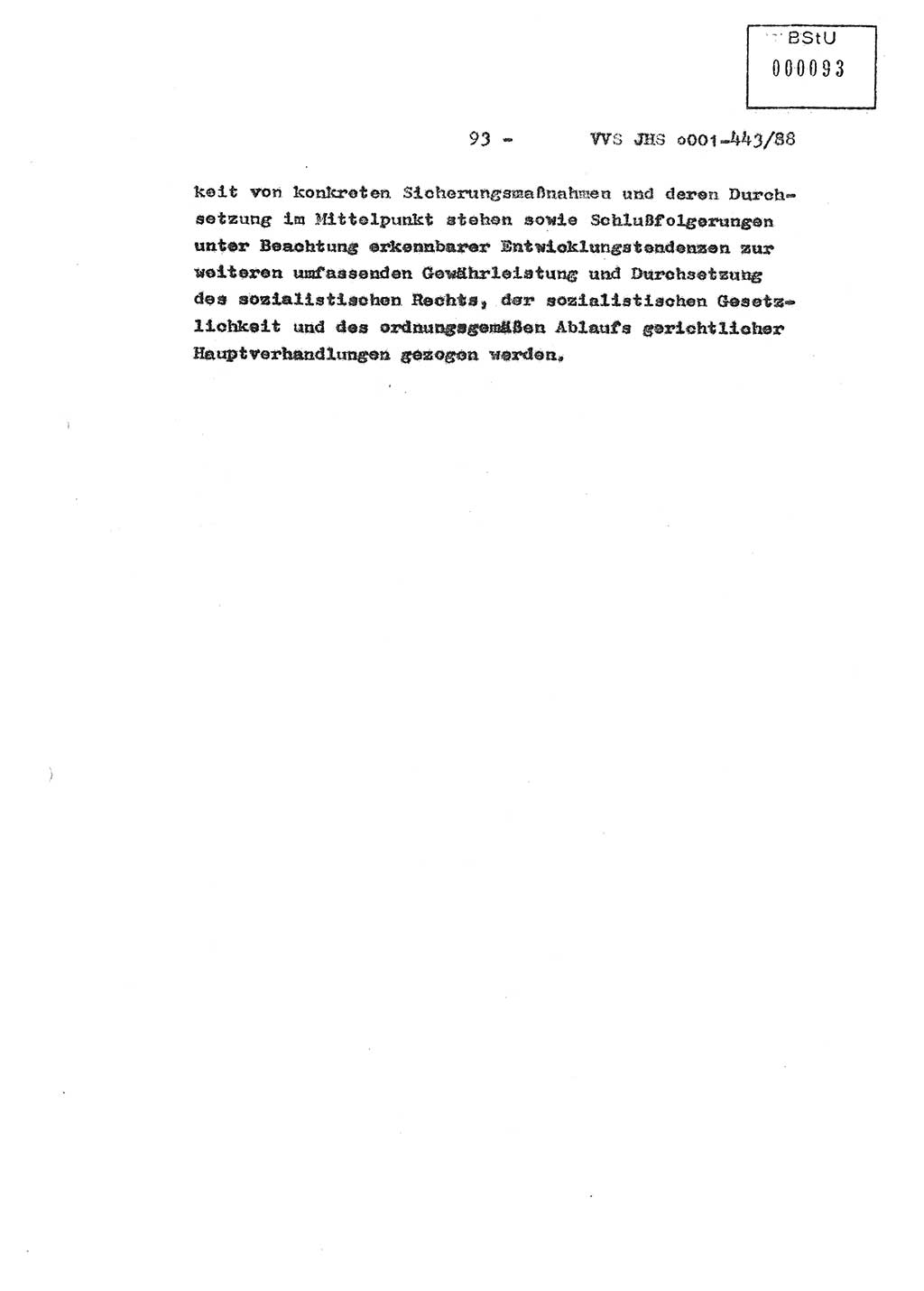 Diplomarbeit Hauptmann Michael Rast (Abt. ⅩⅣ), Major Bernd Rahaus (Abt. ⅩⅣ), Ministerium für Staatssicherheit (MfS) [Deutsche Demokratische Republik (DDR)], Juristische Hochschule (JHS), Vertrauliche Verschlußsache (VVS) o001-443/88, Potsdam 1988, Seite 93 (Dipl.-Arb. MfS DDR JHS VVS o001-443/88 1988, S. 93)