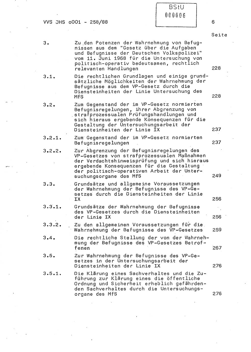 Dissertation, Oberleutnant Uwe Kärsten (JHS), Hauptmann Dr. Joachim Henkel (JHS), Oberstleutnant Werner Mählitz (Leiter der Abt. Ⅸ BV Rostock), Oberstleutnant Jürgen Tröge (HA Ⅸ/AKG), Oberstleutnant Winfried Ziegler (HA Ⅸ/9), Major Wolf-Rüdiger Wurzler (JHS), Ministerium für Staatssicherheit (MfS) [Deutsche Demokratische Republik (DDR)], Juristische Hochschule (JHS), Vertrauliche Verschlußsache (VVS) o001-258/88, Potsdam 1988, Seite 6 (Diss. MfS DDR JHS VVS o001-258/88 1988, S. 6)