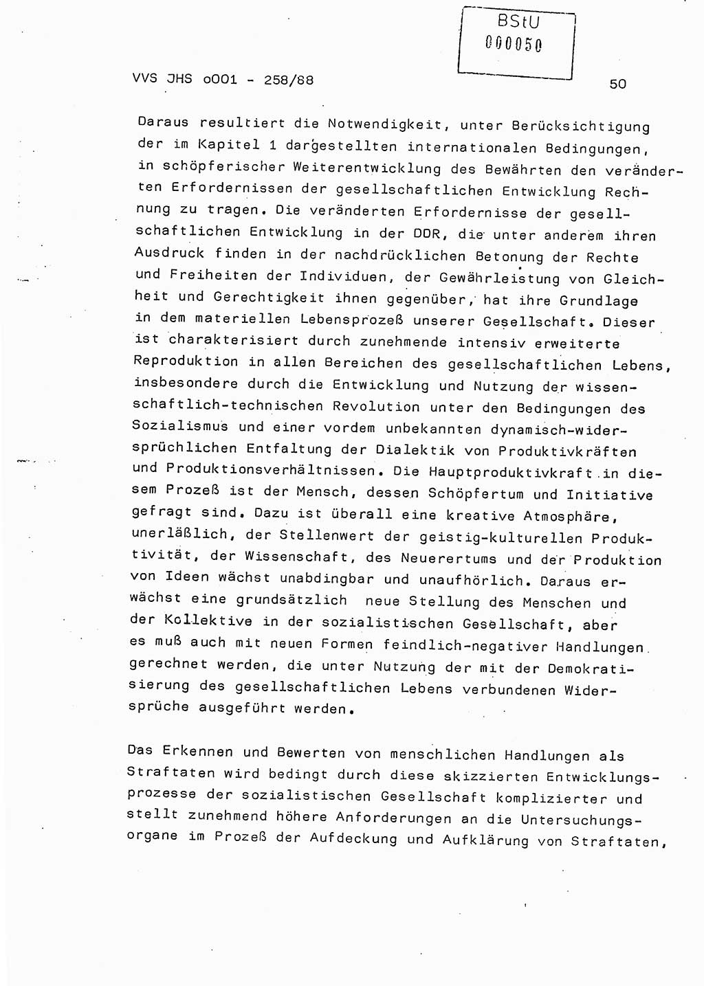 Dissertation, Oberleutnant Uwe Kärsten (JHS), Hauptmann Dr. Joachim Henkel (JHS), Oberstleutnant Werner Mählitz (Leiter der Abt. Ⅸ BV Rostock), Oberstleutnant Jürgen Tröge (HA Ⅸ/AKG), Oberstleutnant Winfried Ziegler (HA Ⅸ/9), Major Wolf-Rüdiger Wurzler (JHS), Ministerium für Staatssicherheit (MfS) [Deutsche Demokratische Republik (DDR)], Juristische Hochschule (JHS), Vertrauliche Verschlußsache (VVS) o001-258/88, Potsdam 1988, Seite 50 (Diss. MfS DDR JHS VVS o001-258/88 1988, S. 50)