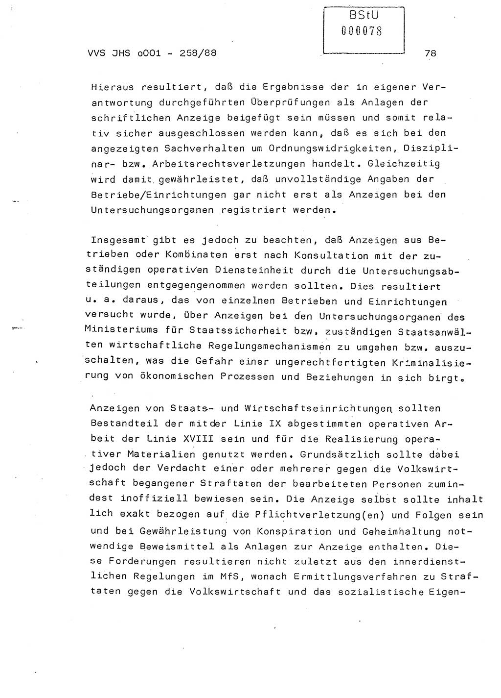 Dissertation, Oberleutnant Uwe Kärsten (JHS), Hauptmann Dr. Joachim Henkel (JHS), Oberstleutnant Werner Mählitz (Leiter der Abt. Ⅸ BV Rostock), Oberstleutnant Jürgen Tröge (HA Ⅸ/AKG), Oberstleutnant Winfried Ziegler (HA Ⅸ/9), Major Wolf-Rüdiger Wurzler (JHS), Ministerium für Staatssicherheit (MfS) [Deutsche Demokratische Republik (DDR)], Juristische Hochschule (JHS), Vertrauliche Verschlußsache (VVS) o001-258/88, Potsdam 1988, Seite 78 (Diss. MfS DDR JHS VVS o001-258/88 1988, S. 78)