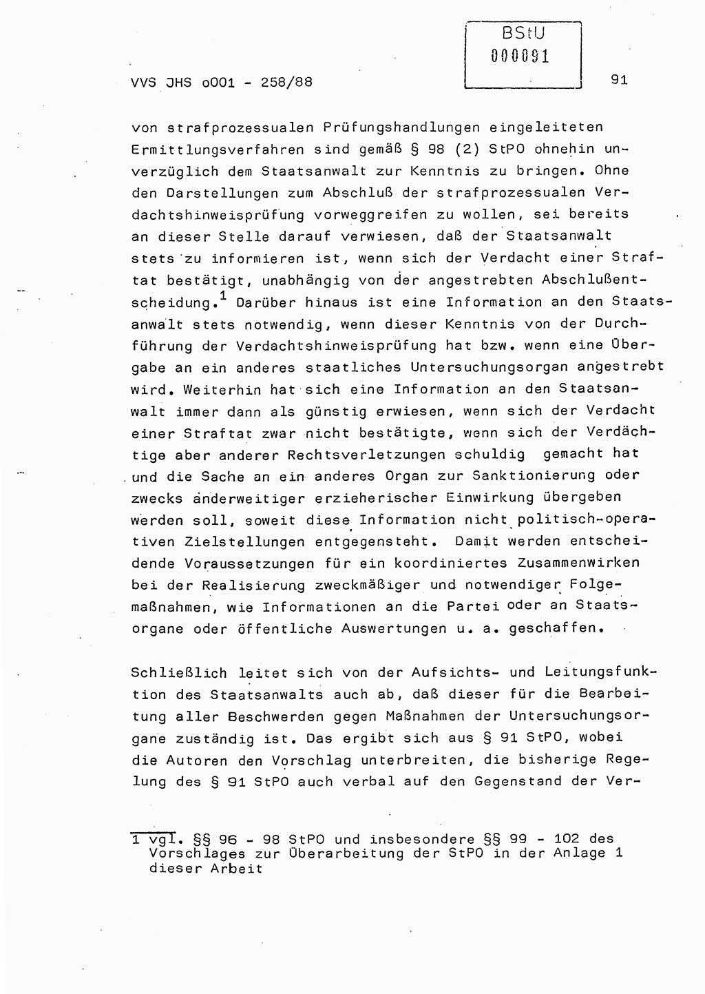 Dissertation, Oberleutnant Uwe Kärsten (JHS), Hauptmann Dr. Joachim Henkel (JHS), Oberstleutnant Werner Mählitz (Leiter der Abt. Ⅸ BV Rostock), Oberstleutnant Jürgen Tröge (HA Ⅸ/AKG), Oberstleutnant Winfried Ziegler (HA Ⅸ/9), Major Wolf-Rüdiger Wurzler (JHS), Ministerium für Staatssicherheit (MfS) [Deutsche Demokratische Republik (DDR)], Juristische Hochschule (JHS), Vertrauliche Verschlußsache (VVS) o001-258/88, Potsdam 1988, Seite 91 (Diss. MfS DDR JHS VVS o001-258/88 1988, S. 91)