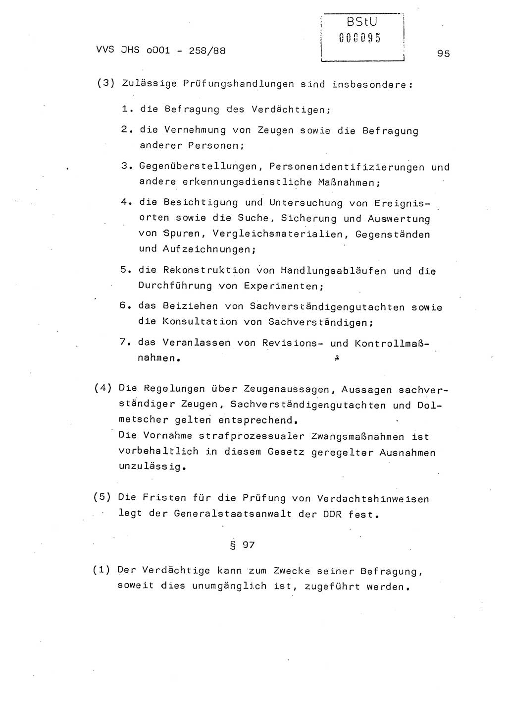 Dissertation, Oberleutnant Uwe Kärsten (JHS), Hauptmann Dr. Joachim Henkel (JHS), Oberstleutnant Werner Mählitz (Leiter der Abt. Ⅸ BV Rostock), Oberstleutnant Jürgen Tröge (HA Ⅸ/AKG), Oberstleutnant Winfried Ziegler (HA Ⅸ/9), Major Wolf-Rüdiger Wurzler (JHS), Ministerium für Staatssicherheit (MfS) [Deutsche Demokratische Republik (DDR)], Juristische Hochschule (JHS), Vertrauliche Verschlußsache (VVS) o001-258/88, Potsdam 1988, Seite 95 (Diss. MfS DDR JHS VVS o001-258/88 1988, S. 95)