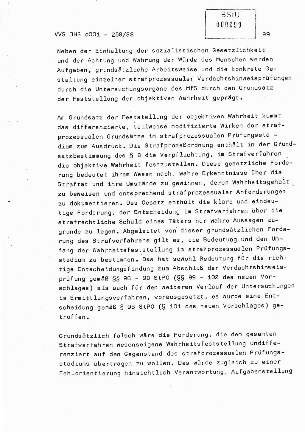 Dissertation, Oberleutnant Uwe Kärsten (JHS), Hauptmann Dr. Joachim Henkel (JHS), Oberstleutnant Werner Mählitz (Leiter der Abt. Ⅸ BV Rostock), Oberstleutnant Jürgen Tröge (HA Ⅸ/AKG), Oberstleutnant Winfried Ziegler (HA Ⅸ/9), Major Wolf-Rüdiger Wurzler (JHS), Ministerium für Staatssicherheit (MfS) [Deutsche Demokratische Republik (DDR)], Juristische Hochschule (JHS), Vertrauliche Verschlußsache (VVS) o001-258/88, Potsdam 1988, Seite 99 (Diss. MfS DDR JHS VVS o001-258/88 1988, S. 99)