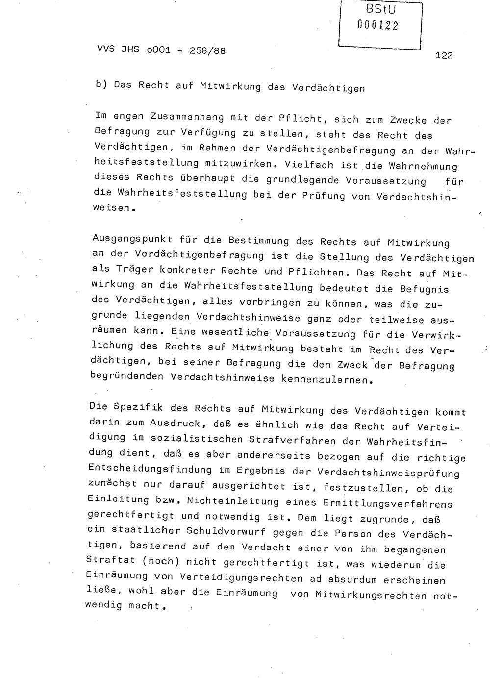 Dissertation, Oberleutnant Uwe Kärsten (JHS), Hauptmann Dr. Joachim Henkel (JHS), Oberstleutnant Werner Mählitz (Leiter der Abt. Ⅸ BV Rostock), Oberstleutnant Jürgen Tröge (HA Ⅸ/AKG), Oberstleutnant Winfried Ziegler (HA Ⅸ/9), Major Wolf-Rüdiger Wurzler (JHS), Ministerium für Staatssicherheit (MfS) [Deutsche Demokratische Republik (DDR)], Juristische Hochschule (JHS), Vertrauliche Verschlußsache (VVS) o001-258/88, Potsdam 1988, Seite 122 (Diss. MfS DDR JHS VVS o001-258/88 1988, S. 122)