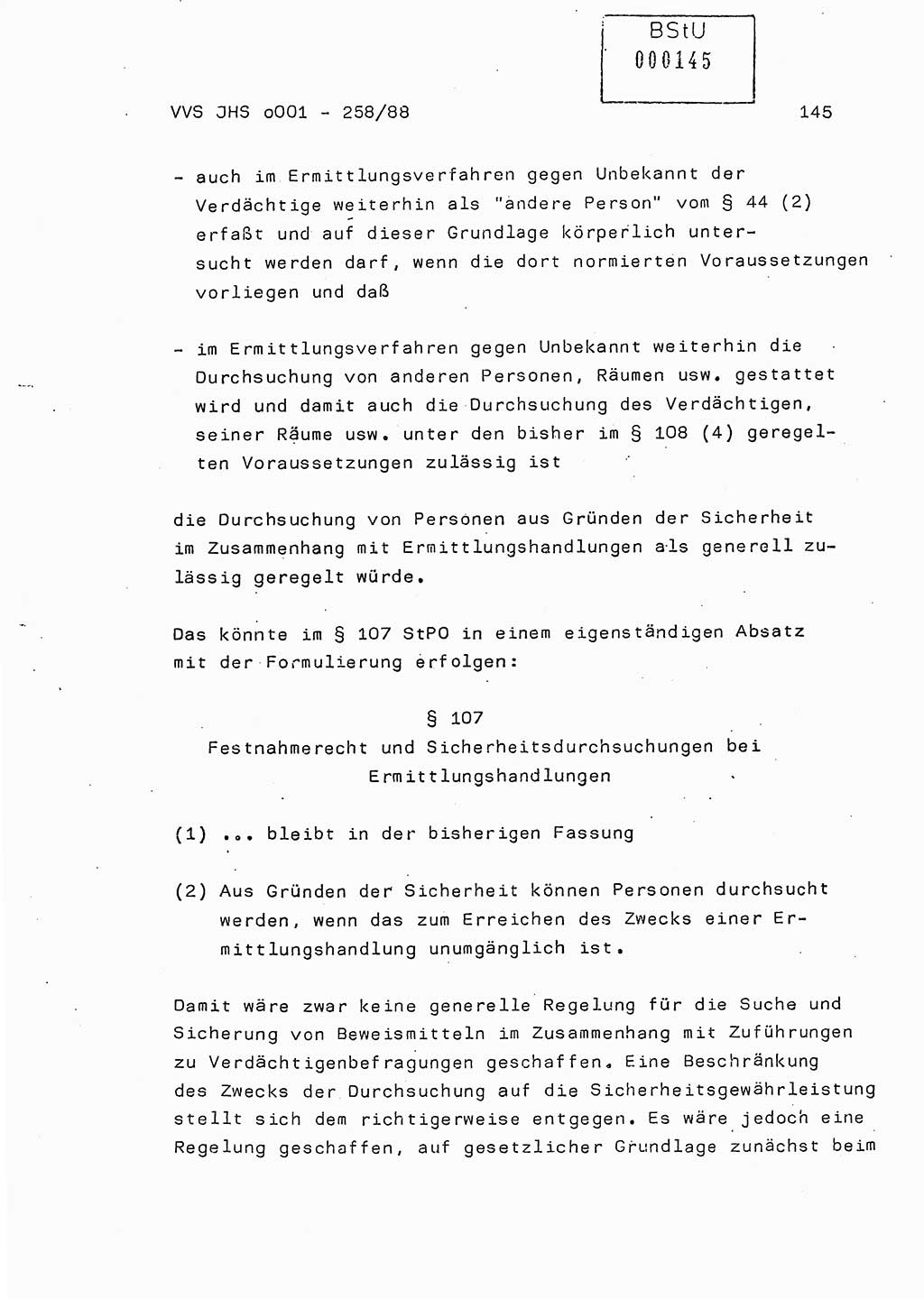 Dissertation, Oberleutnant Uwe Kärsten (JHS), Hauptmann Dr. Joachim Henkel (JHS), Oberstleutnant Werner Mählitz (Leiter der Abt. Ⅸ BV Rostock), Oberstleutnant Jürgen Tröge (HA Ⅸ/AKG), Oberstleutnant Winfried Ziegler (HA Ⅸ/9), Major Wolf-Rüdiger Wurzler (JHS), Ministerium für Staatssicherheit (MfS) [Deutsche Demokratische Republik (DDR)], Juristische Hochschule (JHS), Vertrauliche Verschlußsache (VVS) o001-258/88, Potsdam 1988, Seite 145 (Diss. MfS DDR JHS VVS o001-258/88 1988, S. 145)