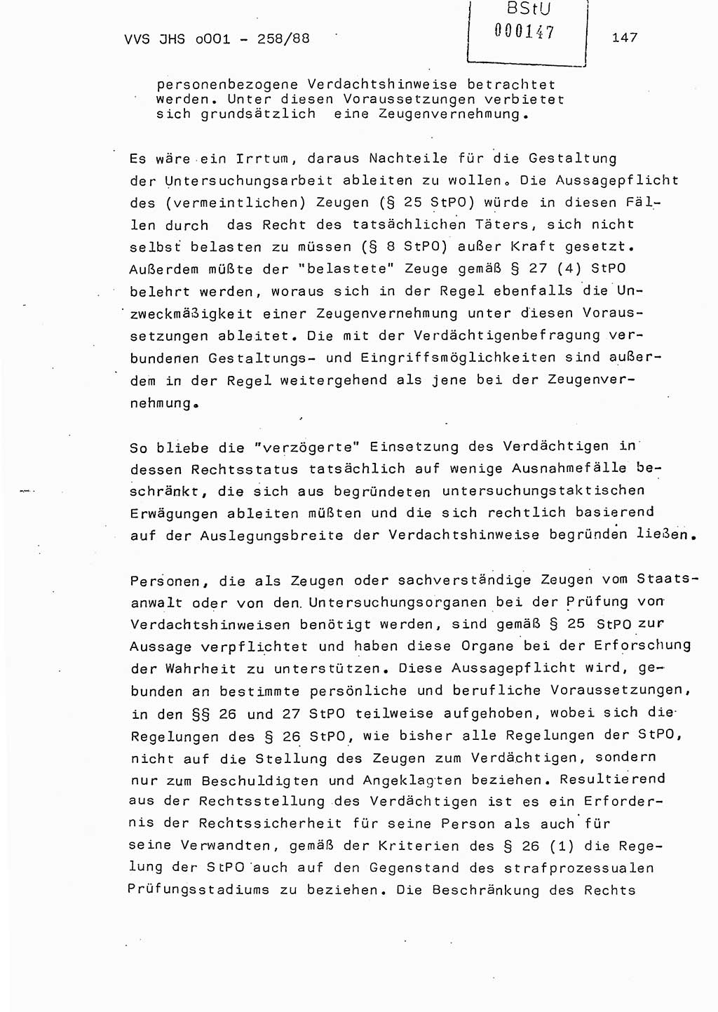 Dissertation, Oberleutnant Uwe Kärsten (JHS), Hauptmann Dr. Joachim Henkel (JHS), Oberstleutnant Werner Mählitz (Leiter der Abt. Ⅸ BV Rostock), Oberstleutnant Jürgen Tröge (HA Ⅸ/AKG), Oberstleutnant Winfried Ziegler (HA Ⅸ/9), Major Wolf-Rüdiger Wurzler (JHS), Ministerium für Staatssicherheit (MfS) [Deutsche Demokratische Republik (DDR)], Juristische Hochschule (JHS), Vertrauliche Verschlußsache (VVS) o001-258/88, Potsdam 1988, Seite 147 (Diss. MfS DDR JHS VVS o001-258/88 1988, S. 147)