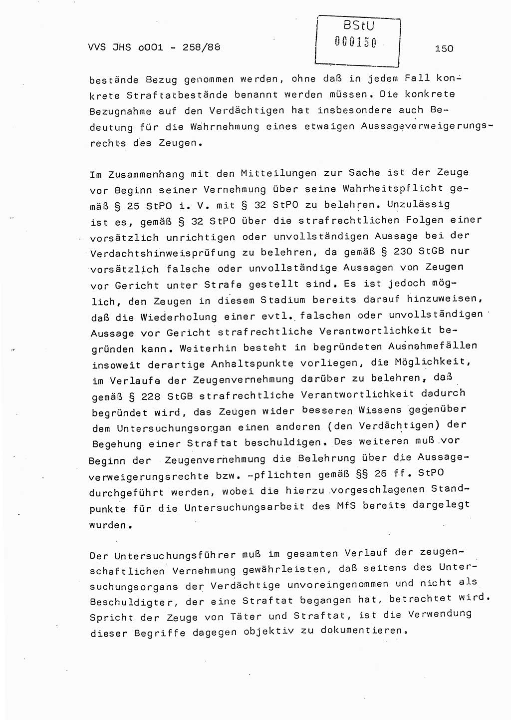 Dissertation, Oberleutnant Uwe Kärsten (JHS), Hauptmann Dr. Joachim Henkel (JHS), Oberstleutnant Werner Mählitz (Leiter der Abt. Ⅸ BV Rostock), Oberstleutnant Jürgen Tröge (HA Ⅸ/AKG), Oberstleutnant Winfried Ziegler (HA Ⅸ/9), Major Wolf-Rüdiger Wurzler (JHS), Ministerium für Staatssicherheit (MfS) [Deutsche Demokratische Republik (DDR)], Juristische Hochschule (JHS), Vertrauliche Verschlußsache (VVS) o001-258/88, Potsdam 1988, Seite 150 (Diss. MfS DDR JHS VVS o001-258/88 1988, S. 150)