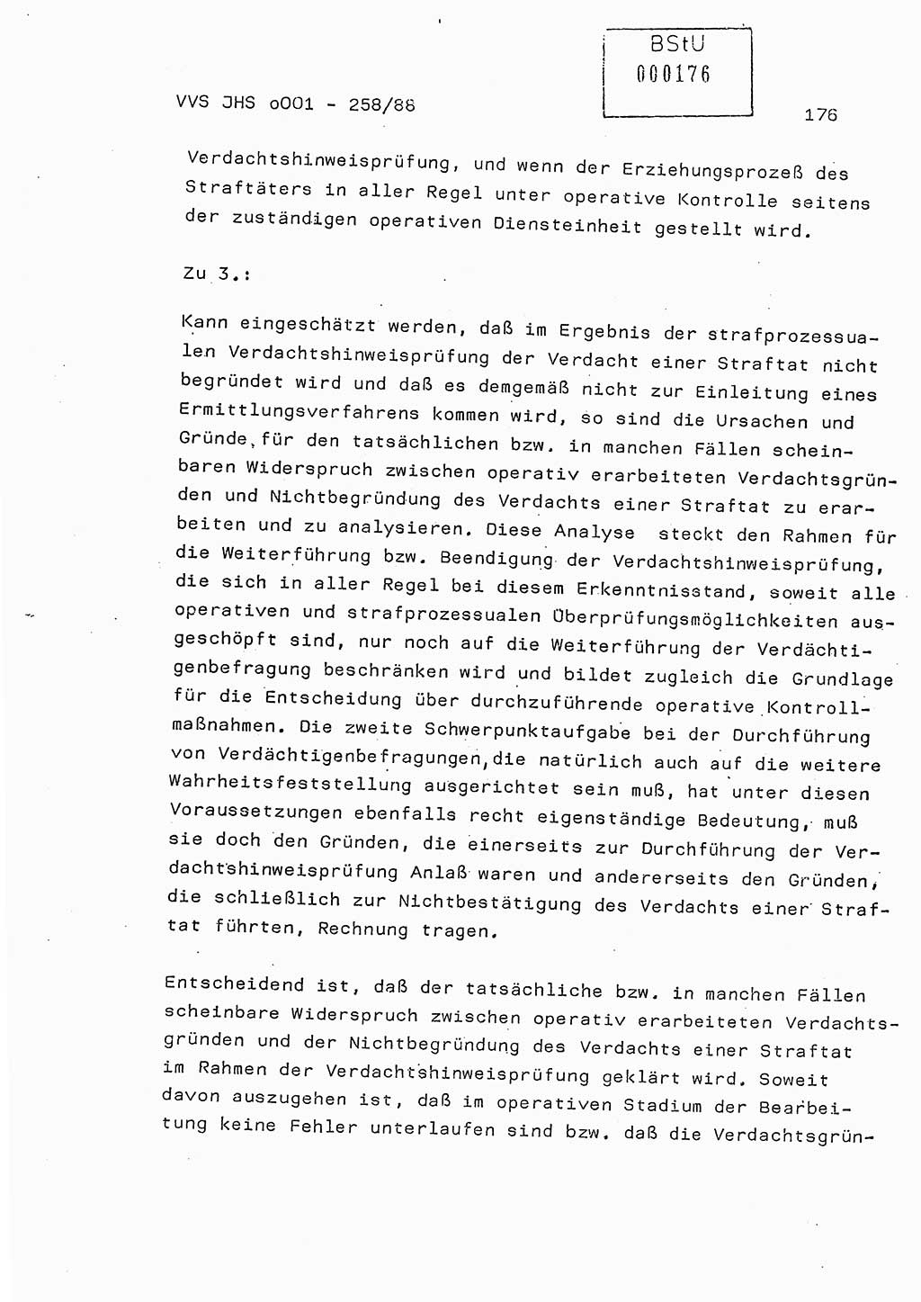 Dissertation, Oberleutnant Uwe Kärsten (JHS), Hauptmann Dr. Joachim Henkel (JHS), Oberstleutnant Werner Mählitz (Leiter der Abt. Ⅸ BV Rostock), Oberstleutnant Jürgen Tröge (HA Ⅸ/AKG), Oberstleutnant Winfried Ziegler (HA Ⅸ/9), Major Wolf-Rüdiger Wurzler (JHS), Ministerium für Staatssicherheit (MfS) [Deutsche Demokratische Republik (DDR)], Juristische Hochschule (JHS), Vertrauliche Verschlußsache (VVS) o001-258/88, Potsdam 1988, Seite 176 (Diss. MfS DDR JHS VVS o001-258/88 1988, S. 176)