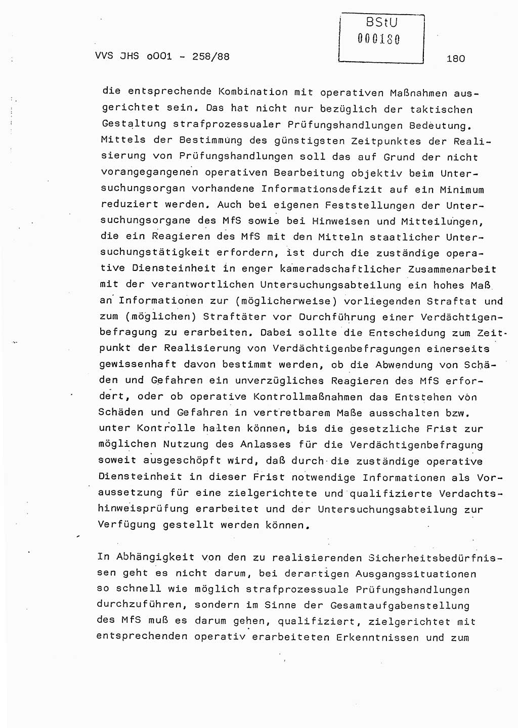 Dissertation, Oberleutnant Uwe Kärsten (JHS), Hauptmann Dr. Joachim Henkel (JHS), Oberstleutnant Werner Mählitz (Leiter der Abt. Ⅸ BV Rostock), Oberstleutnant Jürgen Tröge (HA Ⅸ/AKG), Oberstleutnant Winfried Ziegler (HA Ⅸ/9), Major Wolf-Rüdiger Wurzler (JHS), Ministerium für Staatssicherheit (MfS) [Deutsche Demokratische Republik (DDR)], Juristische Hochschule (JHS), Vertrauliche Verschlußsache (VVS) o001-258/88, Potsdam 1988, Seite 180 (Diss. MfS DDR JHS VVS o001-258/88 1988, S. 180)