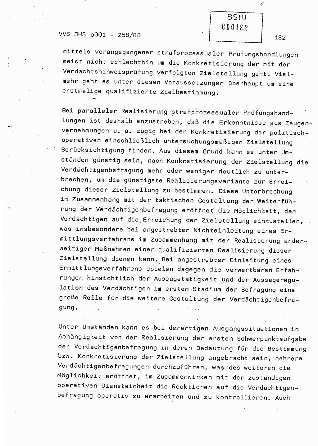 Dissertation, Oberleutnant Uwe Kärsten (JHS), Hauptmann Dr. Joachim Henkel (JHS), Oberstleutnant Werner Mählitz (Leiter der Abt. Ⅸ BV Rostock), Oberstleutnant Jürgen Tröge (HA Ⅸ/AKG), Oberstleutnant Winfried Ziegler (HA Ⅸ/9), Major Wolf-Rüdiger Wurzler (JHS), Ministerium für Staatssicherheit (MfS) [Deutsche Demokratische Republik (DDR)], Juristische Hochschule (JHS), Vertrauliche Verschlußsache (VVS) o001-258/88, Potsdam 1988, Seite 182 (Diss. MfS DDR JHS VVS o001-258/88 1988, S. 182)