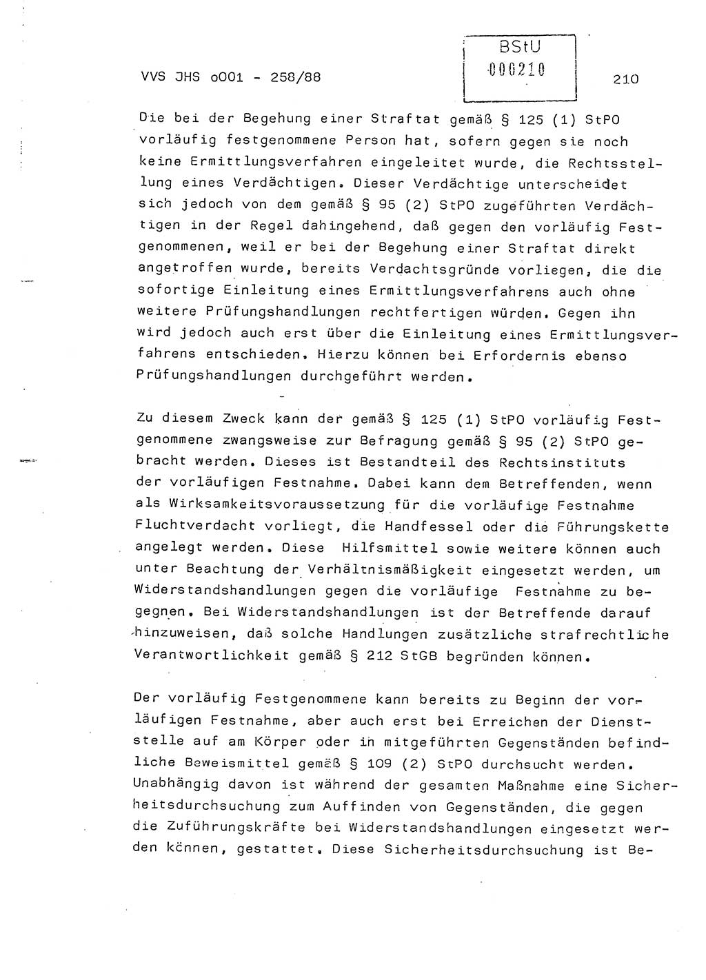 Dissertation, Oberleutnant Uwe Kärsten (JHS), Hauptmann Dr. Joachim Henkel (JHS), Oberstleutnant Werner Mählitz (Leiter der Abt. Ⅸ BV Rostock), Oberstleutnant Jürgen Tröge (HA Ⅸ/AKG), Oberstleutnant Winfried Ziegler (HA Ⅸ/9), Major Wolf-Rüdiger Wurzler (JHS), Ministerium für Staatssicherheit (MfS) [Deutsche Demokratische Republik (DDR)], Juristische Hochschule (JHS), Vertrauliche Verschlußsache (VVS) o001-258/88, Potsdam 1988, Seite 209 (Diss. MfS DDR JHS VVS o001-258/88 1988, S. 209)