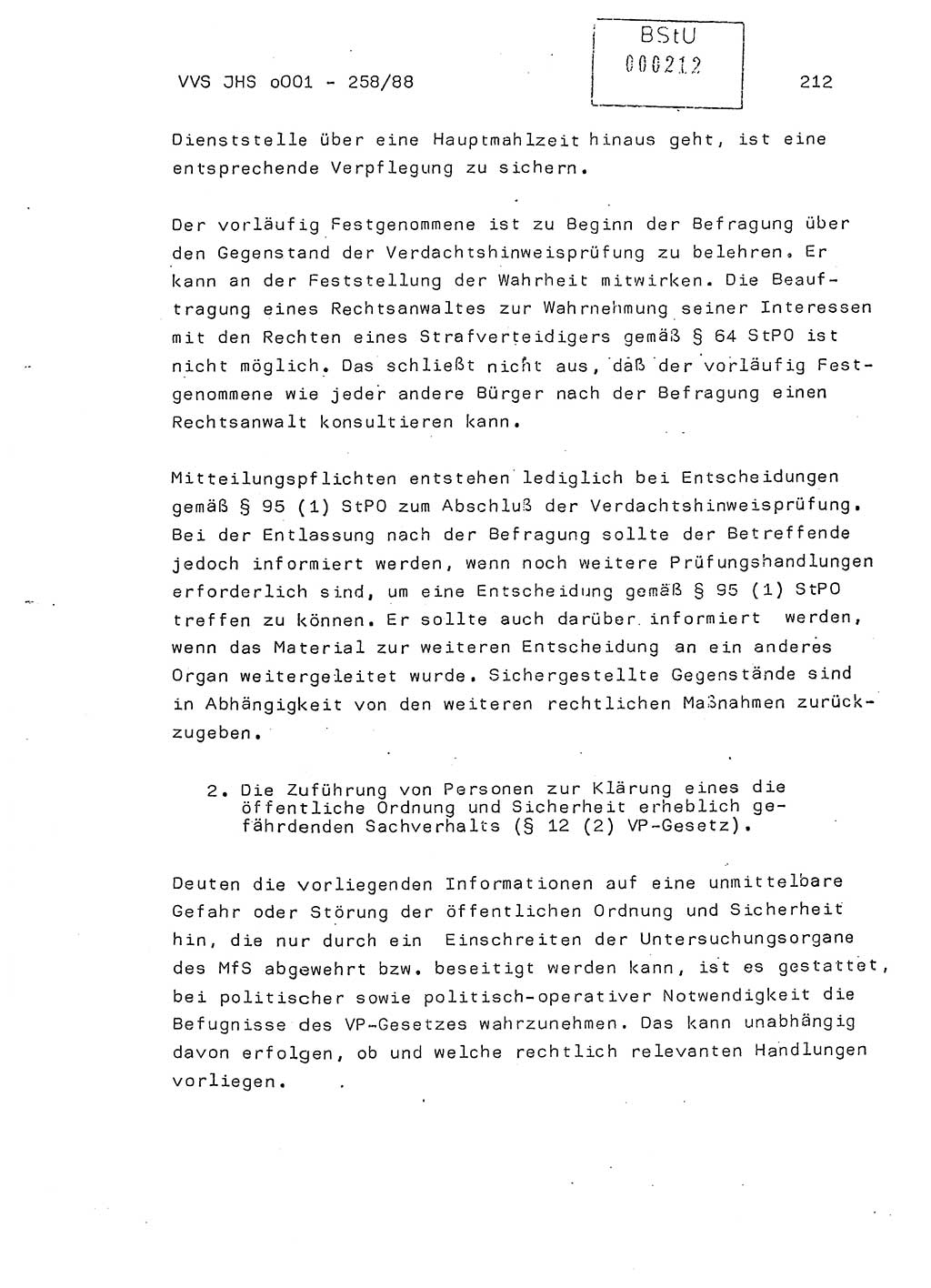 Dissertation, Oberleutnant Uwe Kärsten (JHS), Hauptmann Dr. Joachim Henkel (JHS), Oberstleutnant Werner Mählitz (Leiter der Abt. Ⅸ BV Rostock), Oberstleutnant Jürgen Tröge (HA Ⅸ/AKG), Oberstleutnant Winfried Ziegler (HA Ⅸ/9), Major Wolf-Rüdiger Wurzler (JHS), Ministerium für Staatssicherheit (MfS) [Deutsche Demokratische Republik (DDR)], Juristische Hochschule (JHS), Vertrauliche Verschlußsache (VVS) o001-258/88, Potsdam 1988, Seite 211 (Diss. MfS DDR JHS VVS o001-258/88 1988, S. 211)